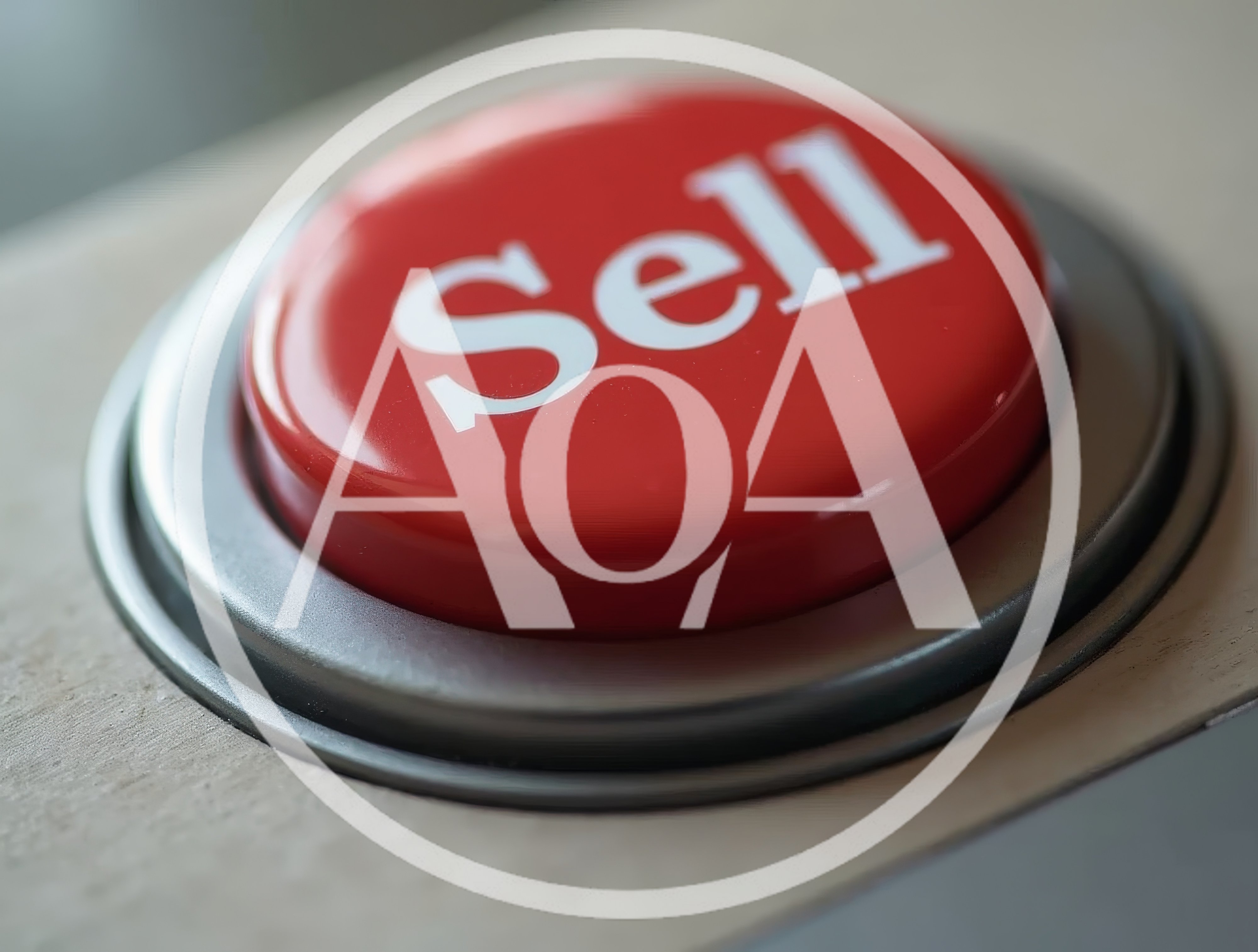 Red Sell Button Close Up