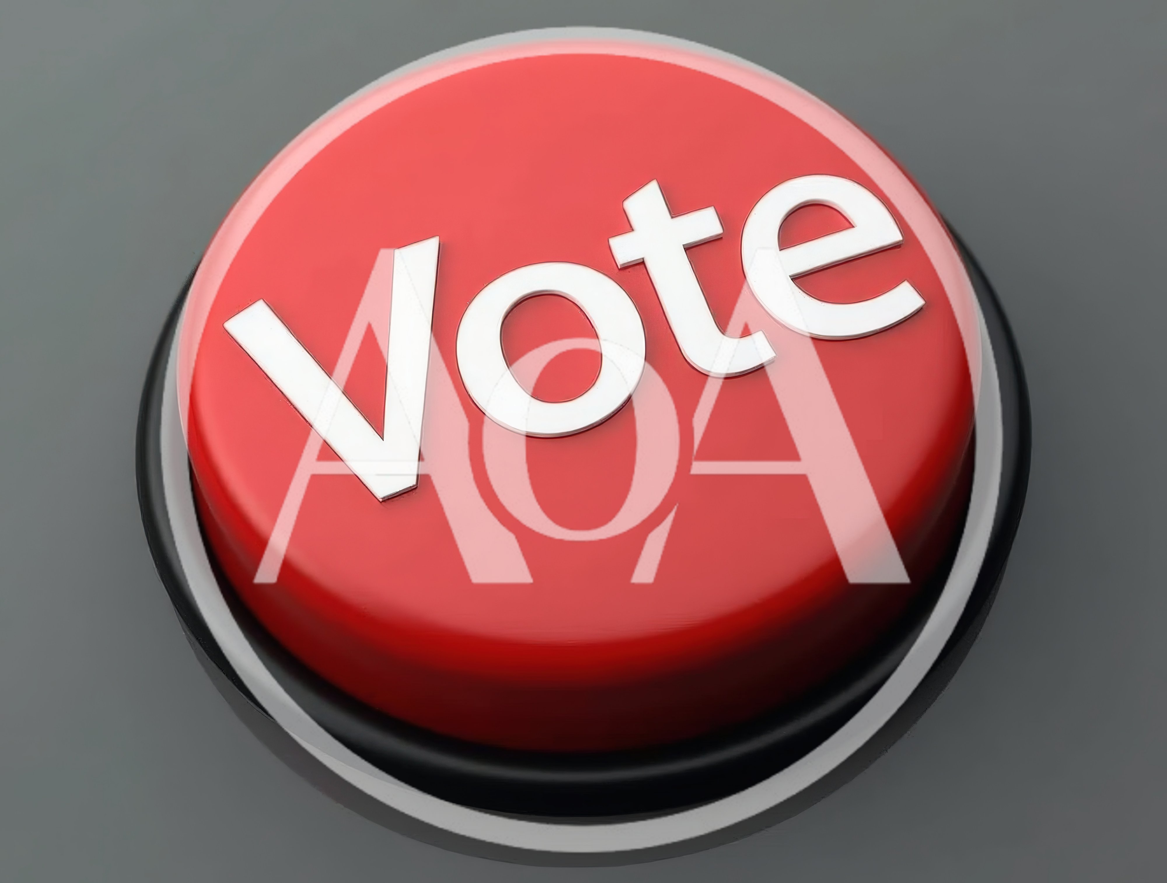 Red Vote Button With White Text