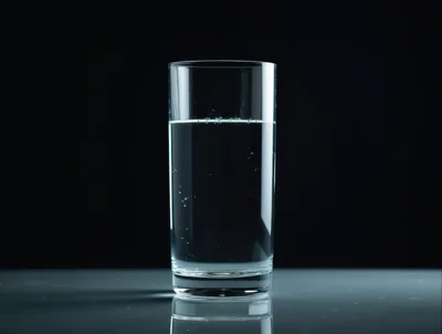 Clear Glass Of Water On Reflective Surface