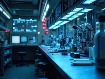 Futuristic Laboratory Interior With Scientific Equipment
