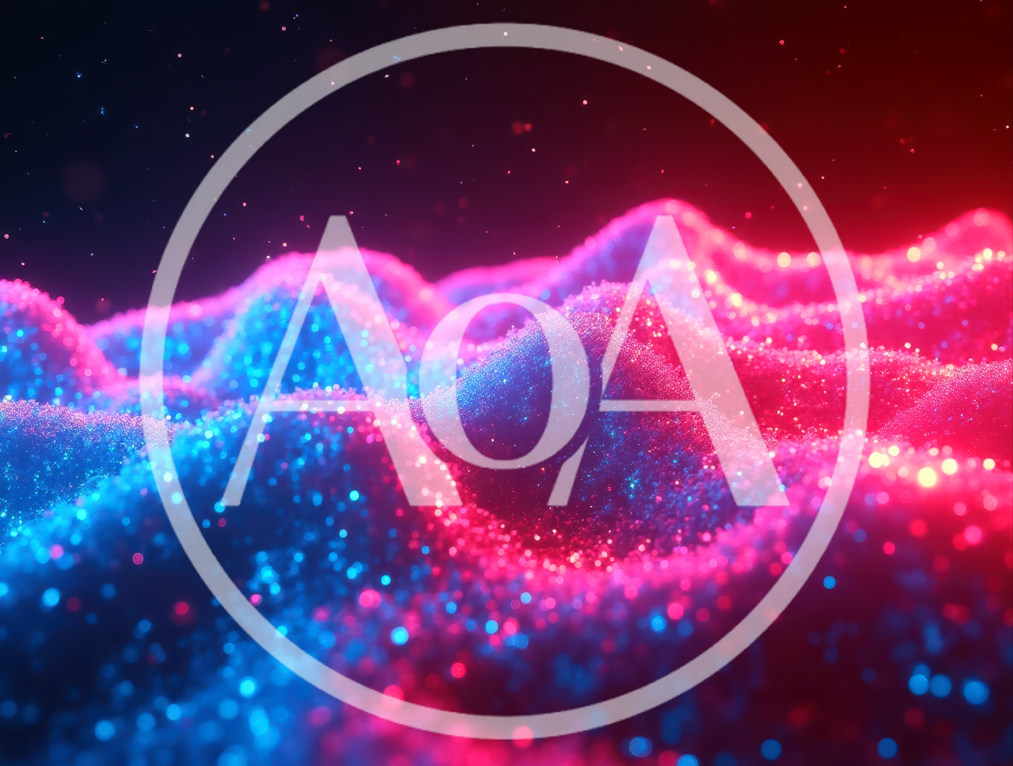 Abstract Neon Glittering Wave Landscape Background