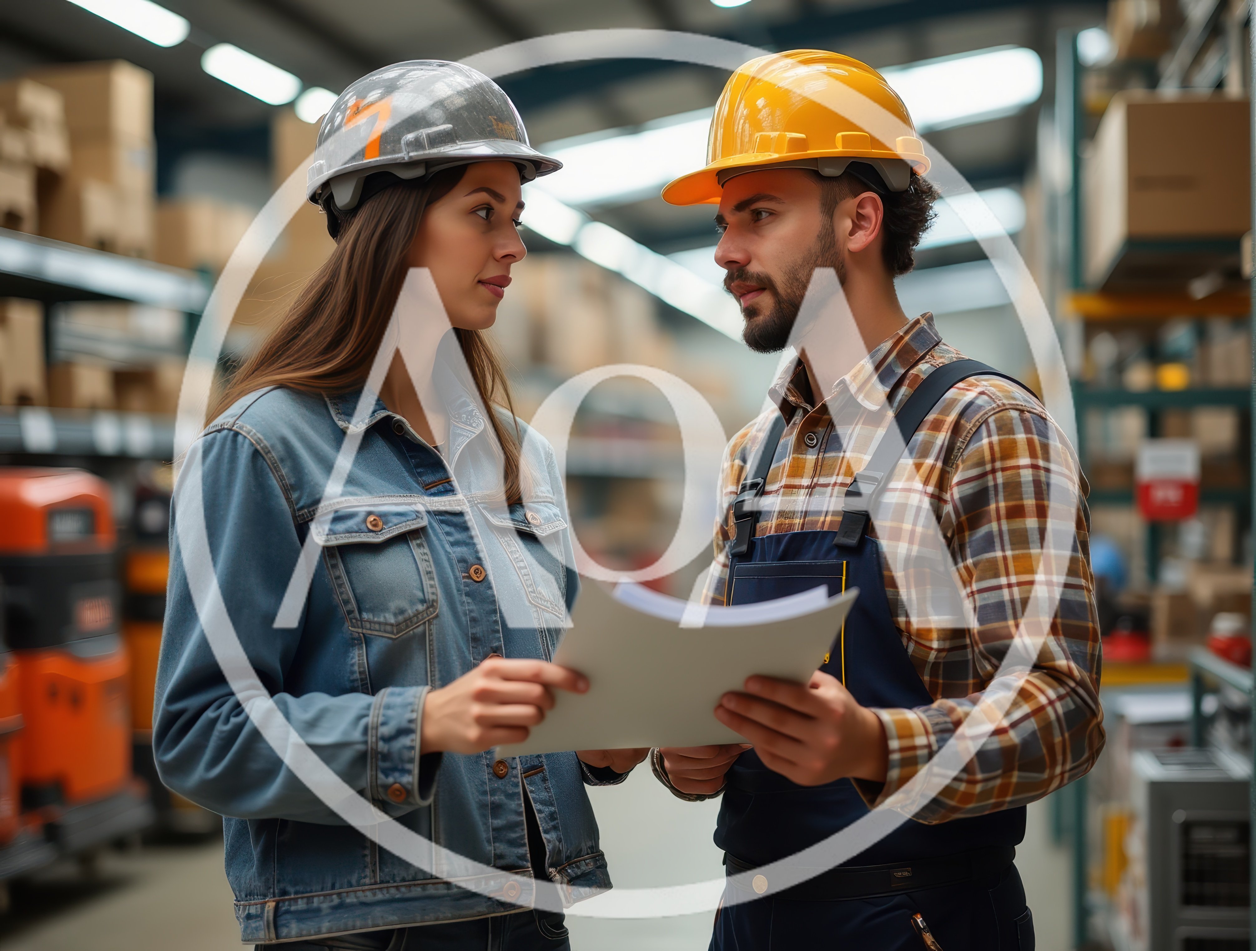 Warehouse Workers Discussing Logistics With Documents
