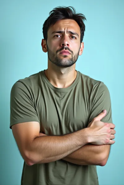 Portrait Of A Serious Man With Crossed Arms