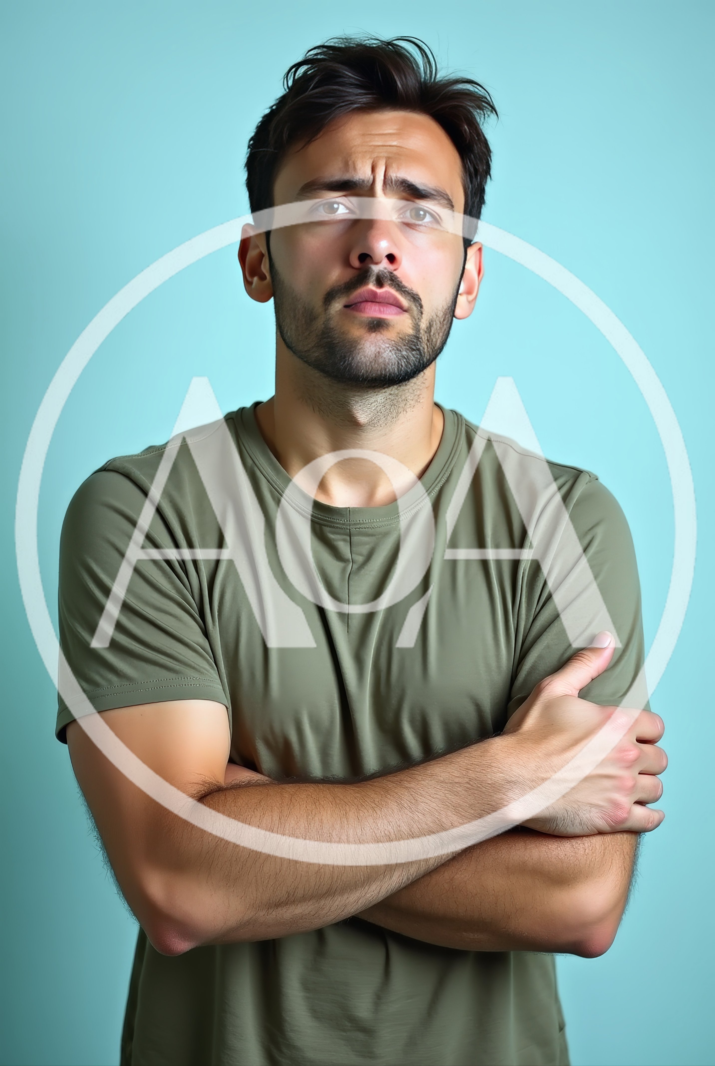 Portrait Of A Serious Man With Crossed Arms