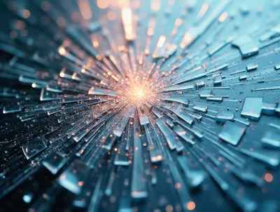 Abstract Digital Explosion Of Geometric Glass Shards