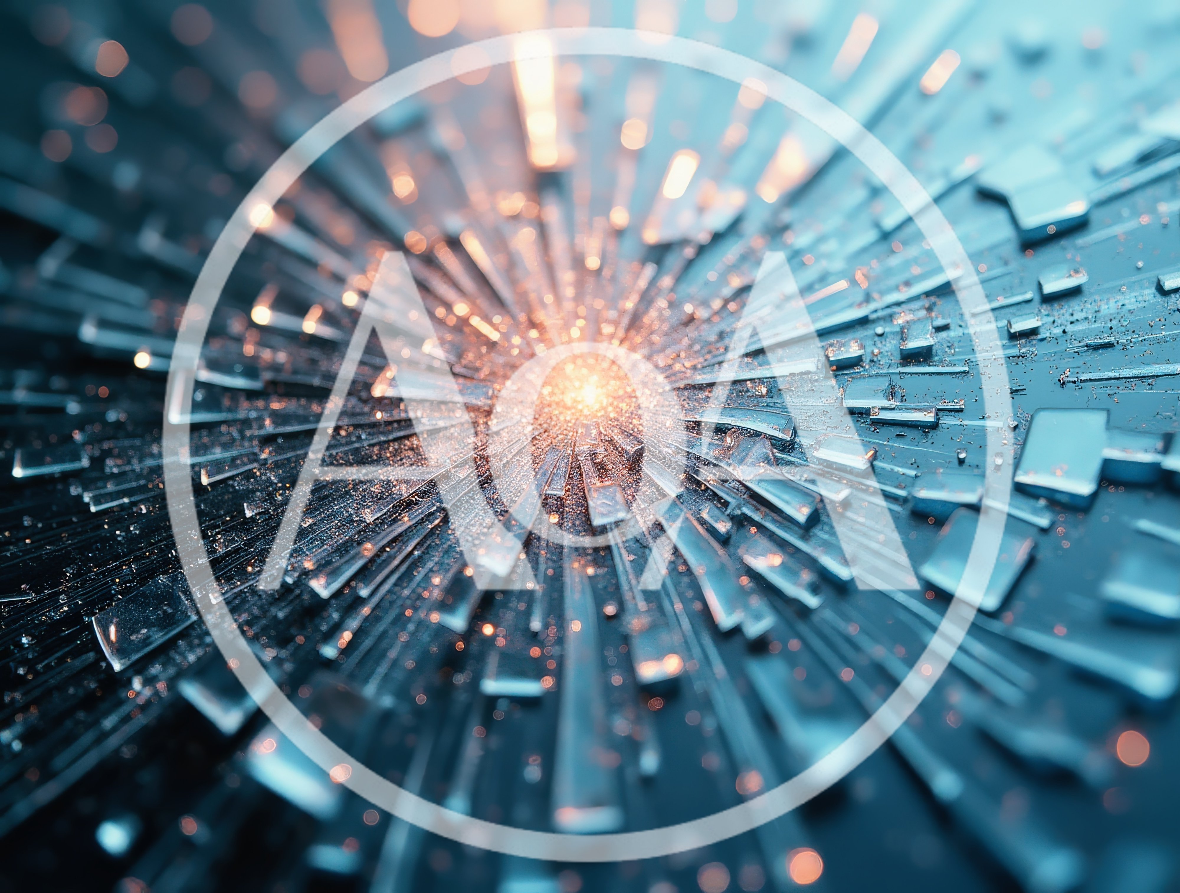 Abstract Digital Explosion Of Geometric Glass Shards
