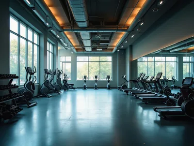 Modern Empty Fitness Center With Exercise Equipment