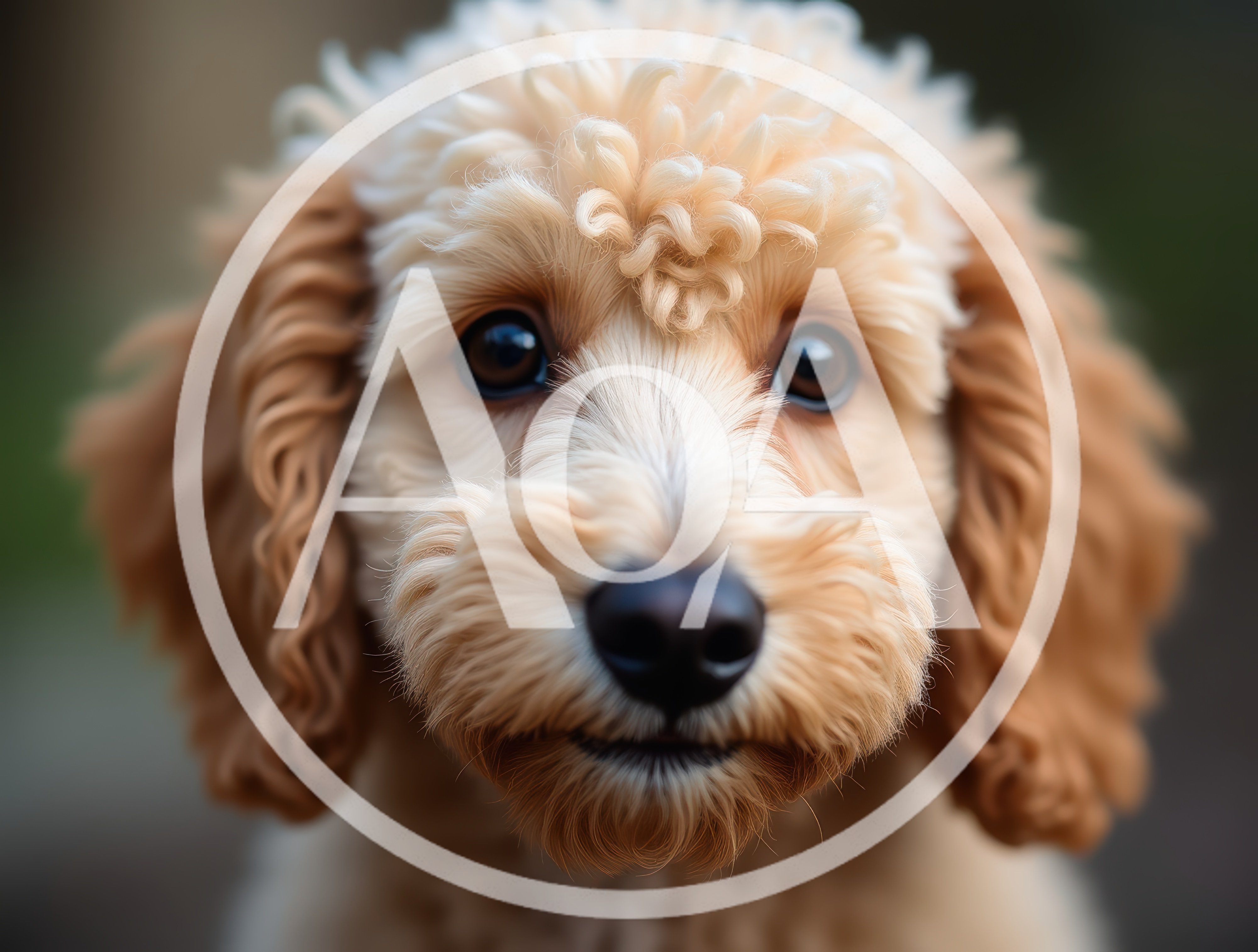 Close Up Portrait Of A Cute Goldendoodle Puppy