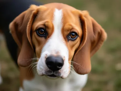 Close Up Portrait Of A Beagle Dog