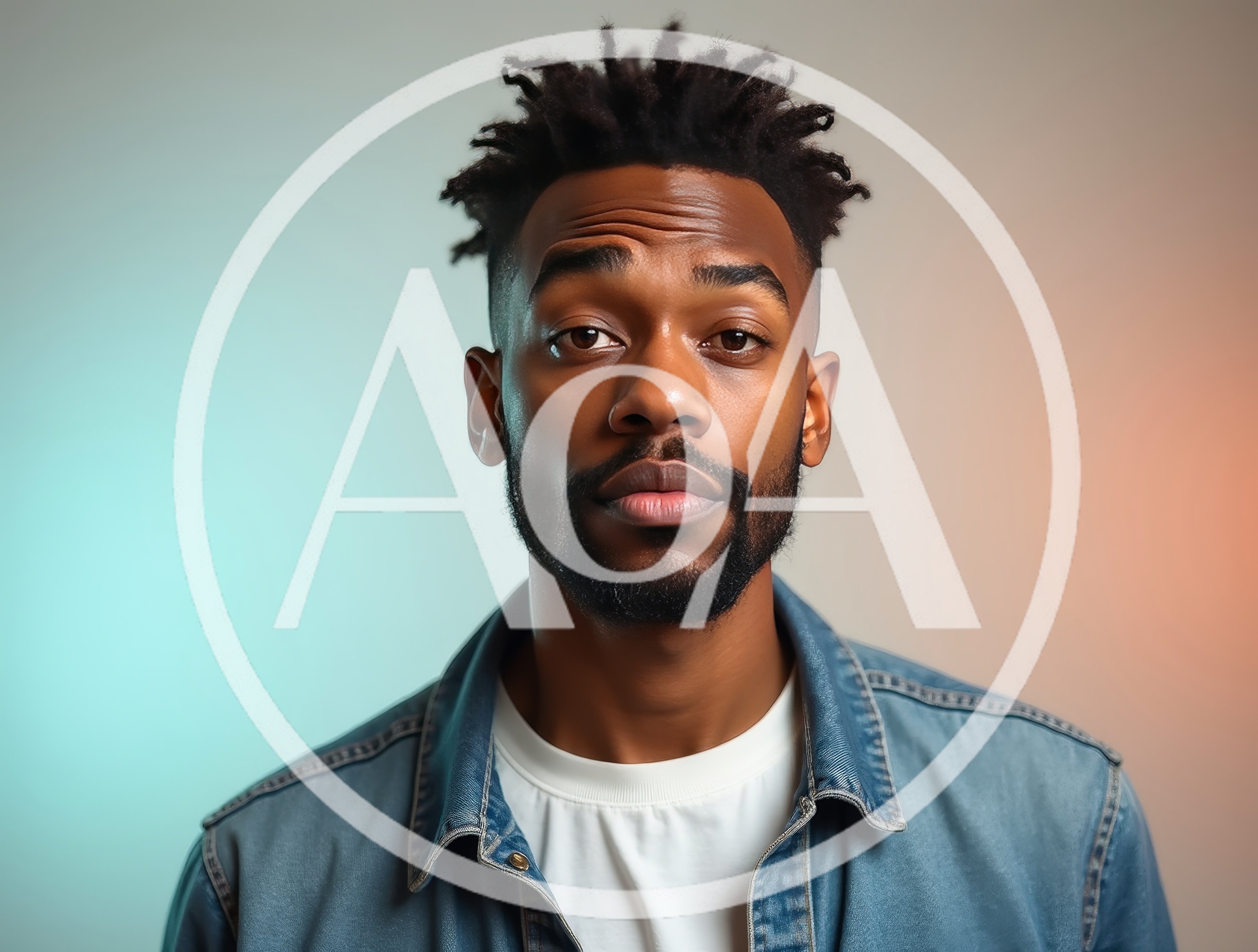 Portrait Of A Young Black Man In Denim Jacket