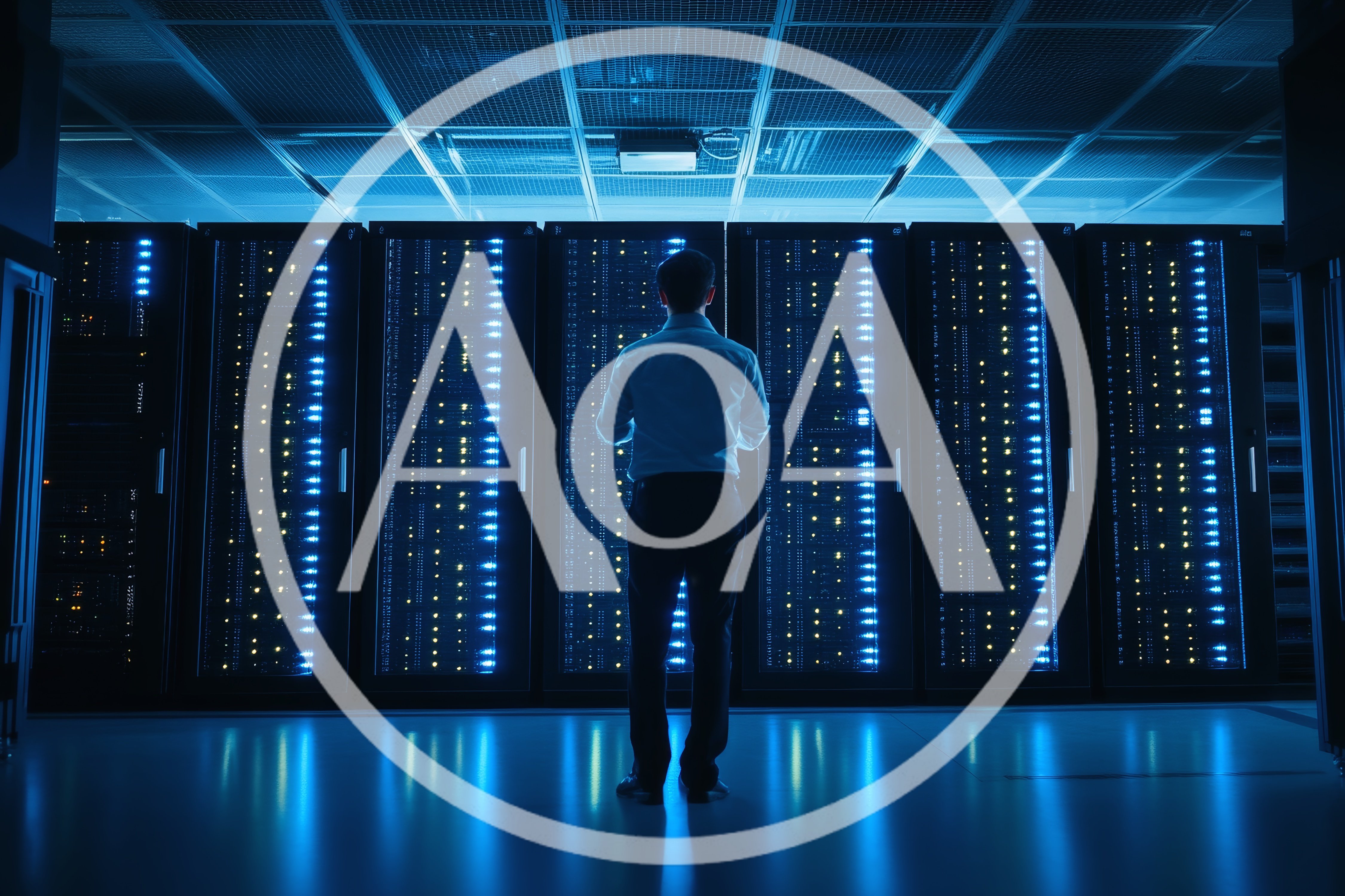 IT Professional Monitoring Server Racks in Data Center