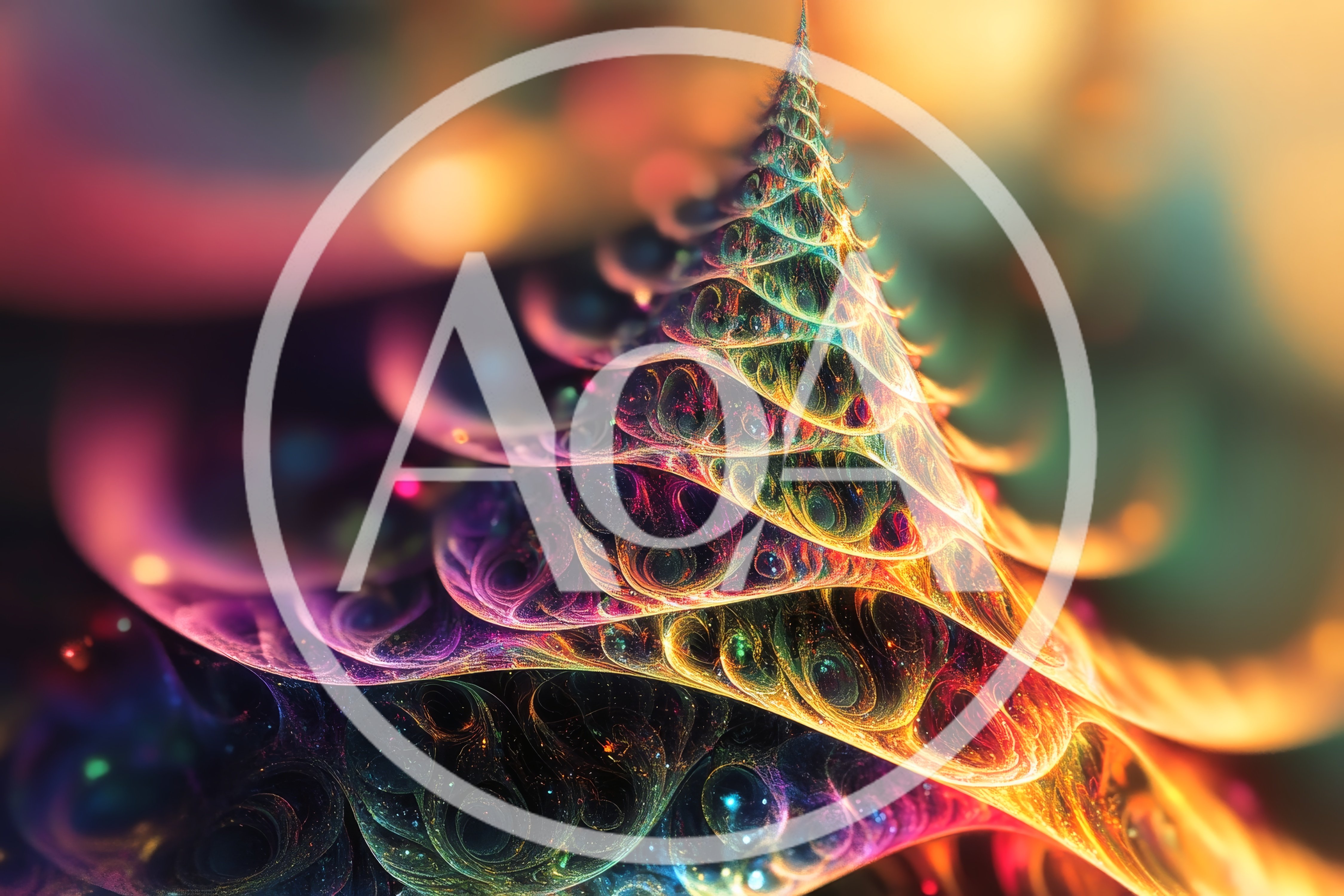 Abstract Fractal Spiral With Vibrant Iridescent Colors