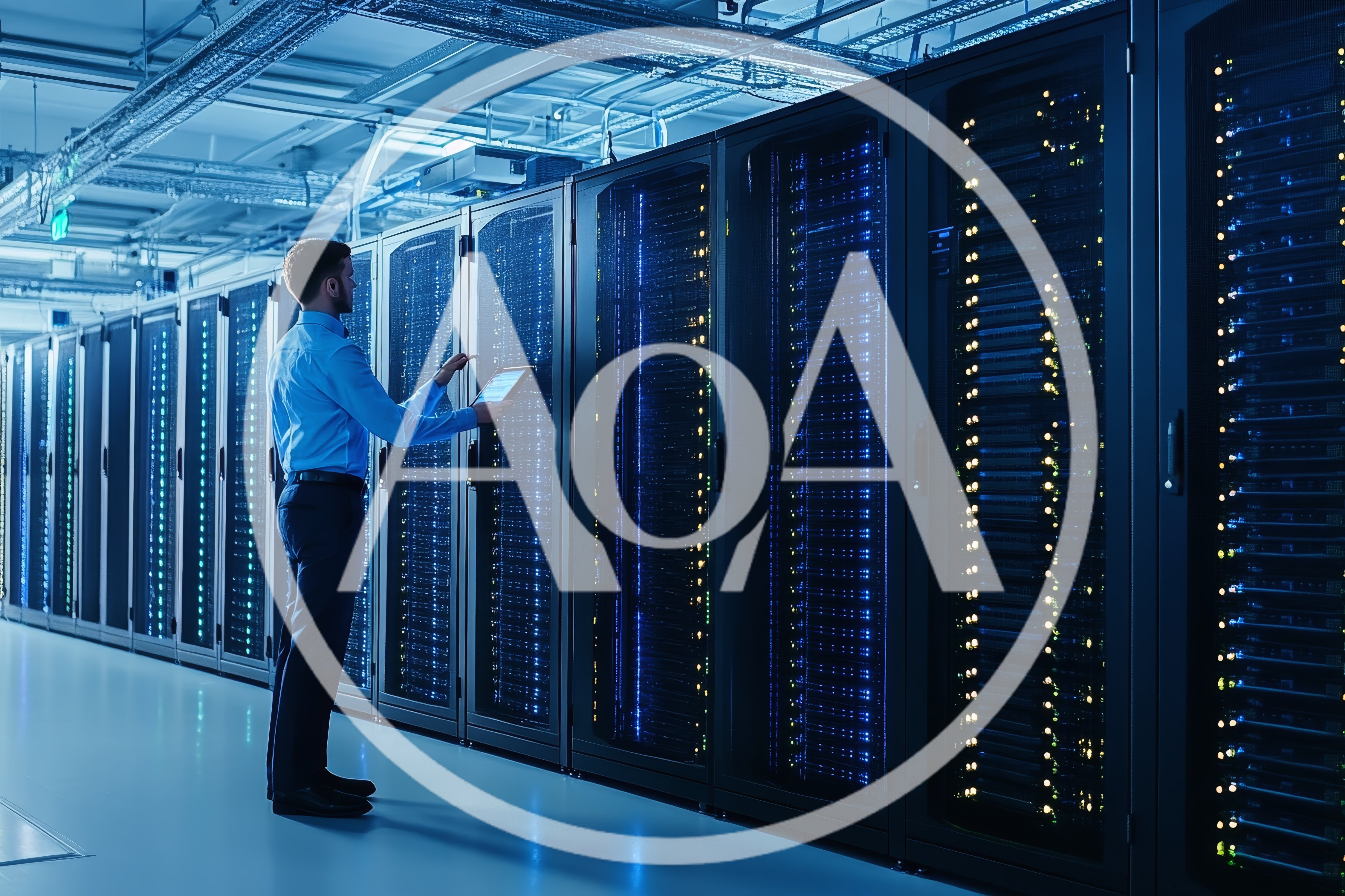IT Technician Working in a Modern Data Center