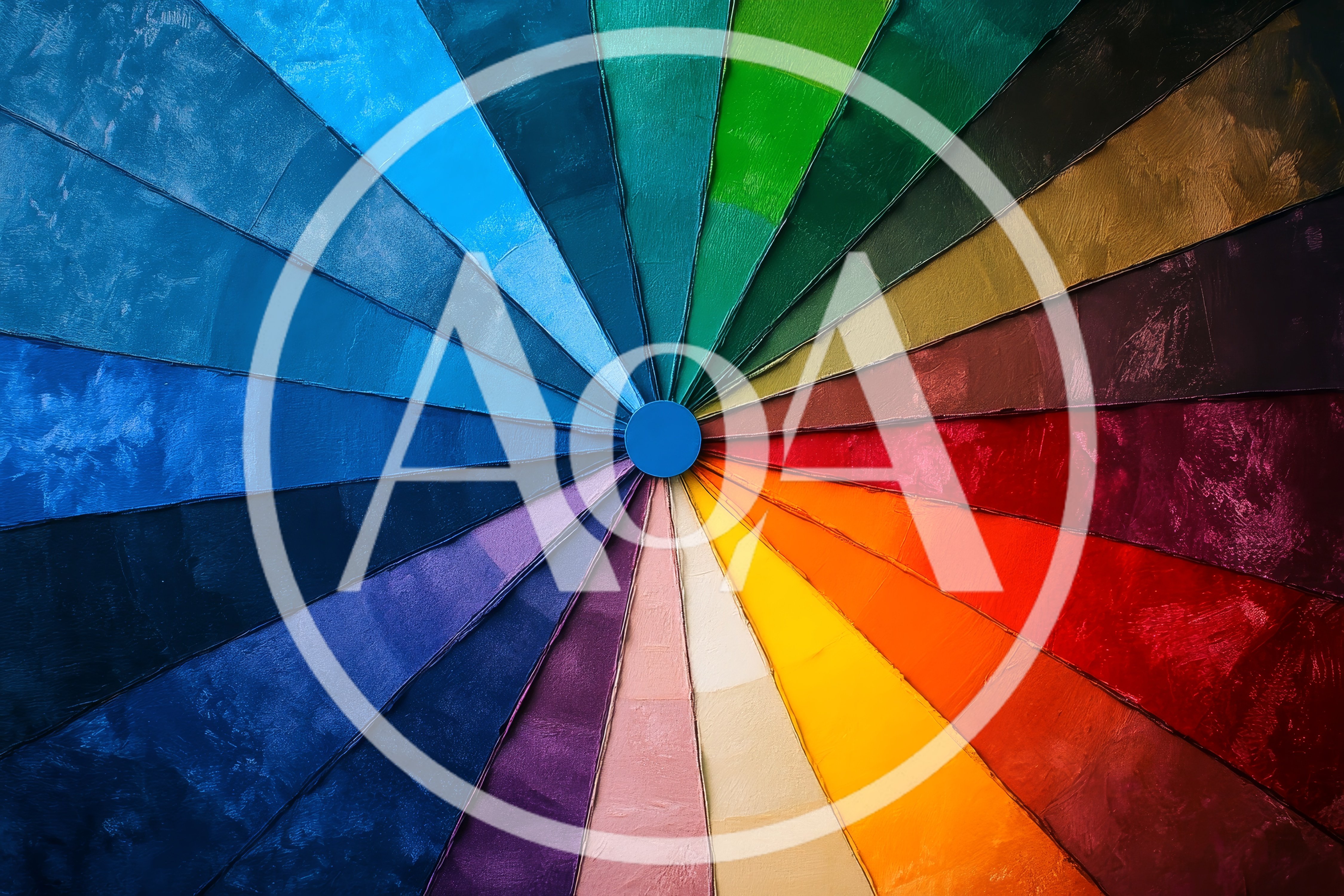 Abstract Color Wheel With Textured Paint Swatches