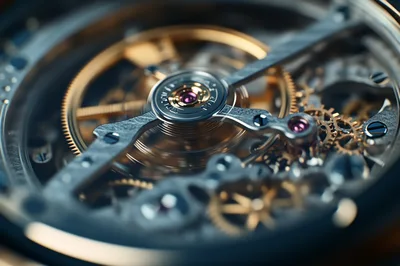 Macro View Of Intricate Mechanical Watch Movement