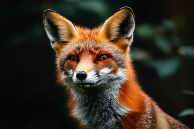 Portrait Of A Red Fox In The Forest