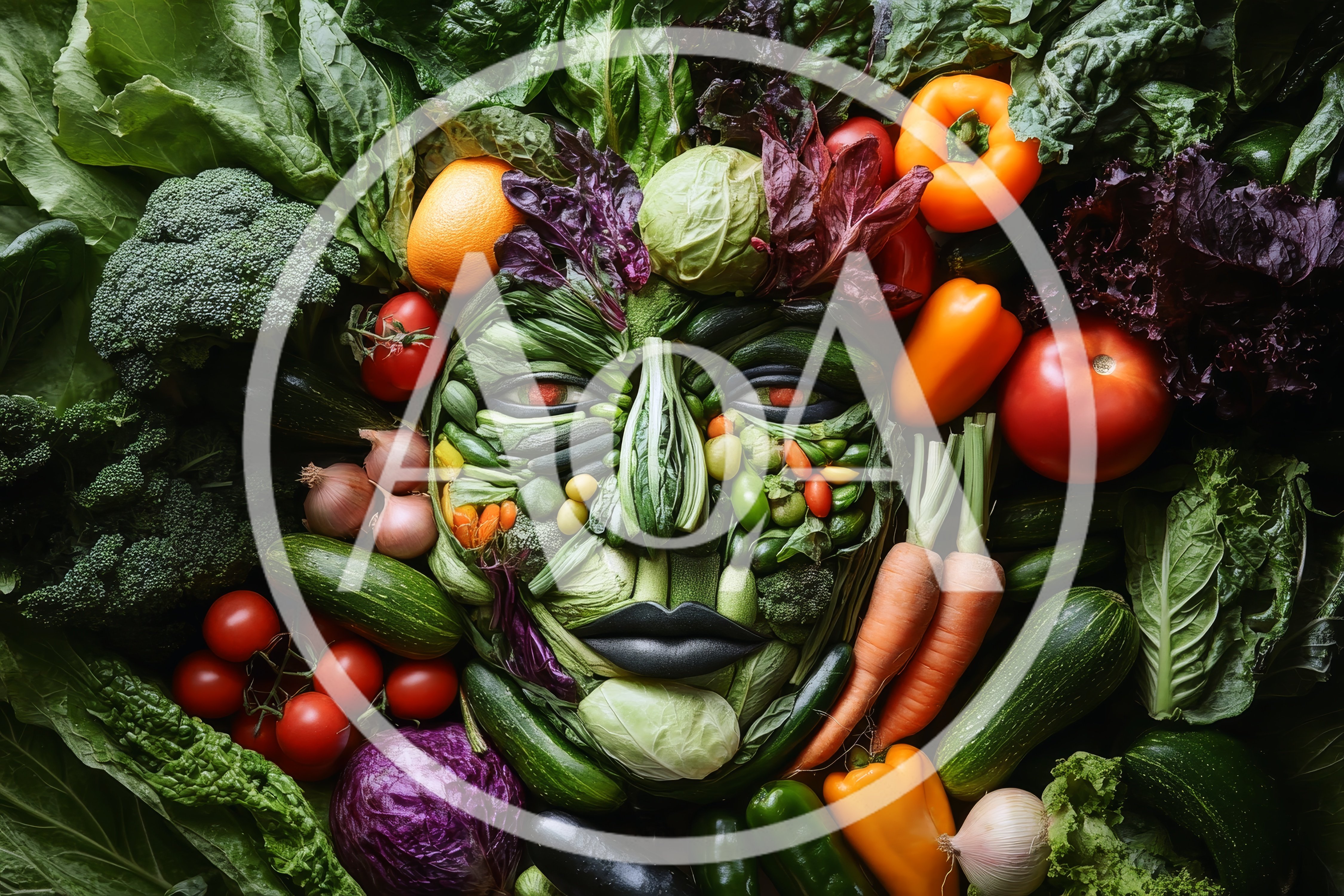 Surreal Human Face Made From Fresh Vegetables