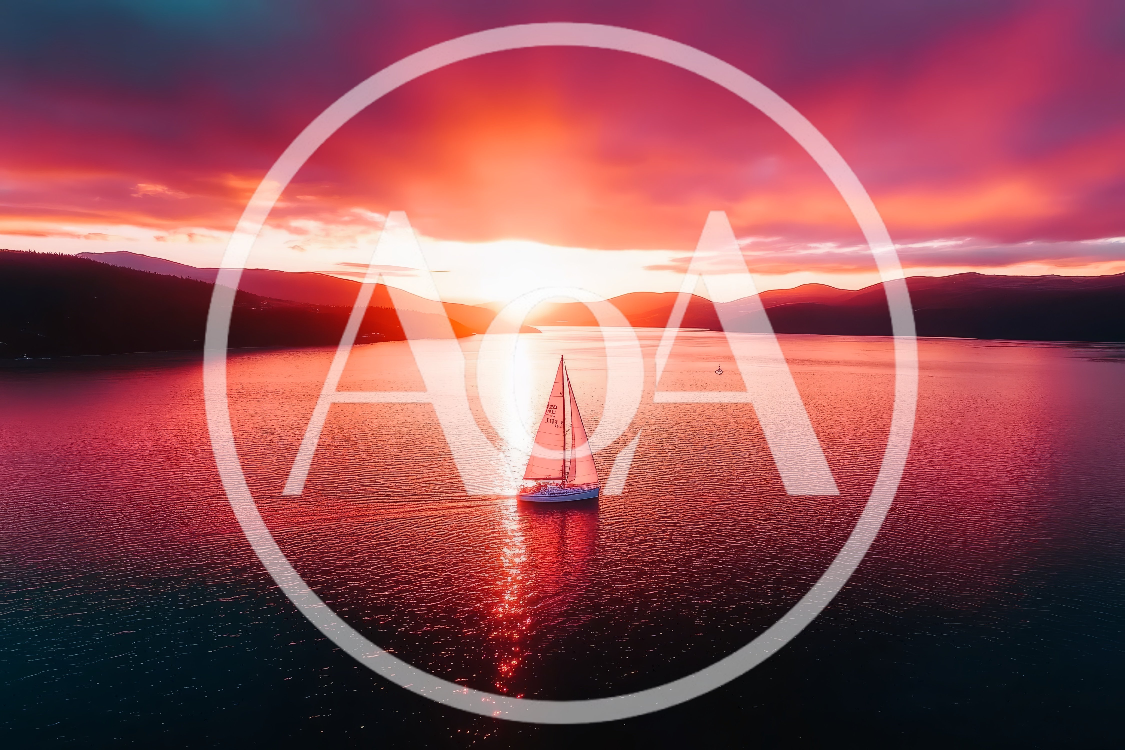 Sailboat Cruising On A Calm Lake At Sunset