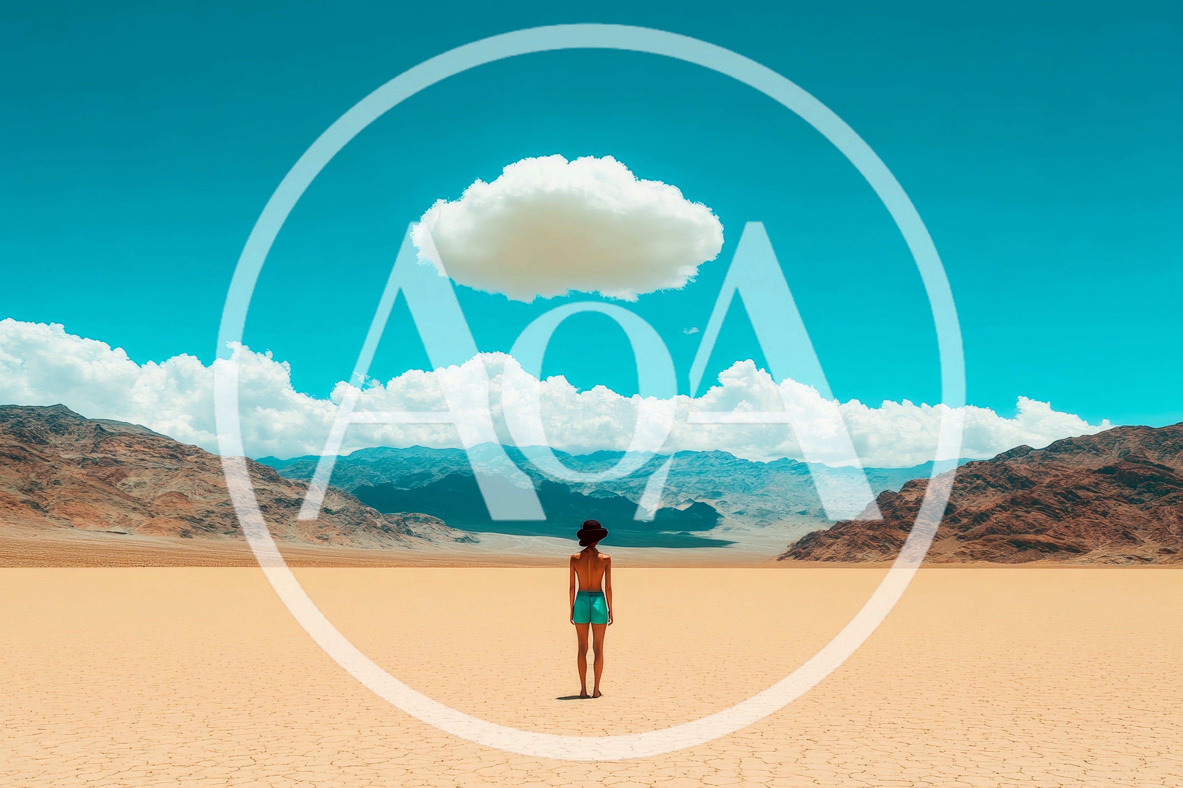 Person Standing Alone In A Vast Desert Landscape