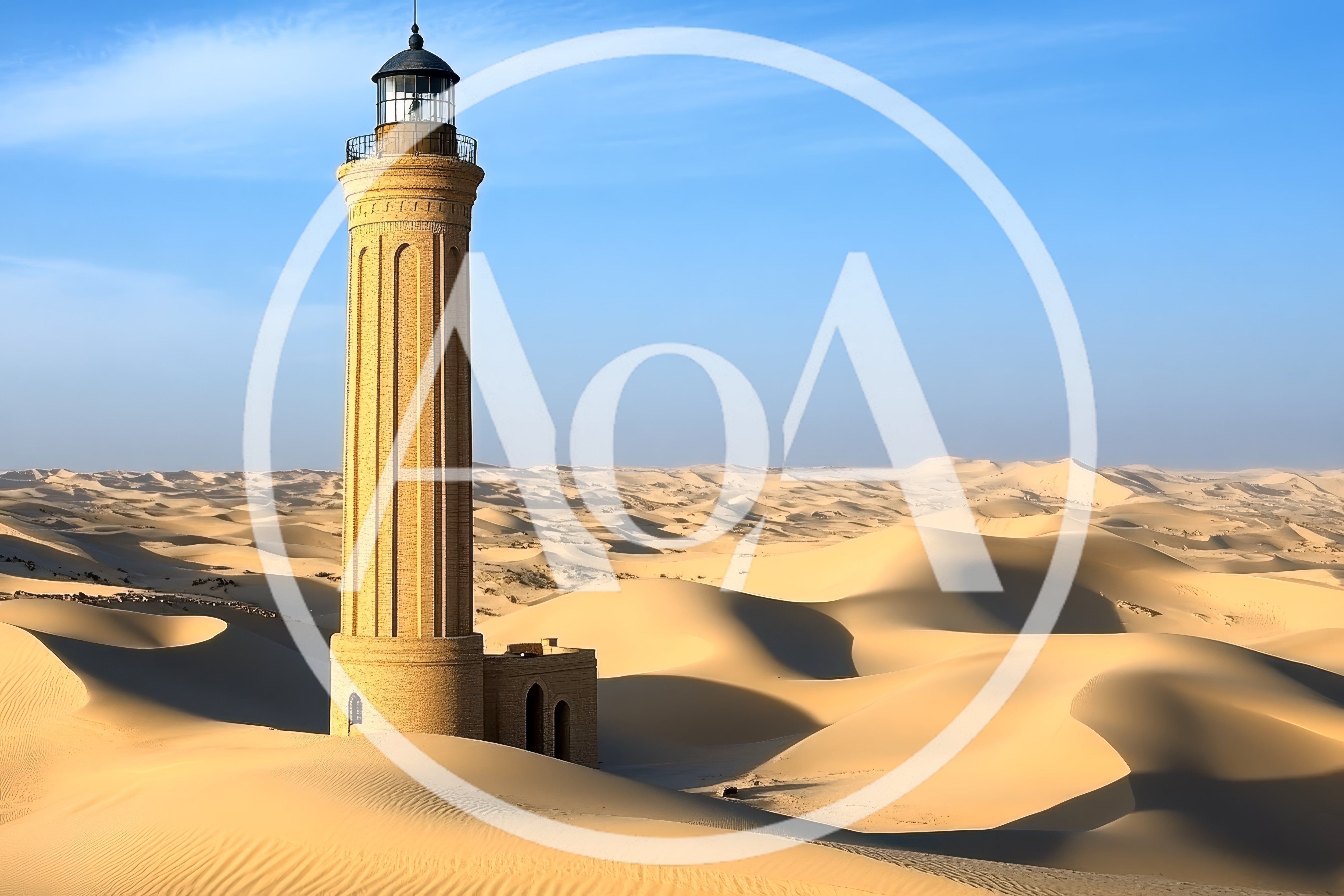 Abandoned Lighthouse Standing Amidst Vast Desert Sand Dunes