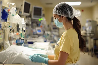 Nurse Working in Intensive Care Unit
