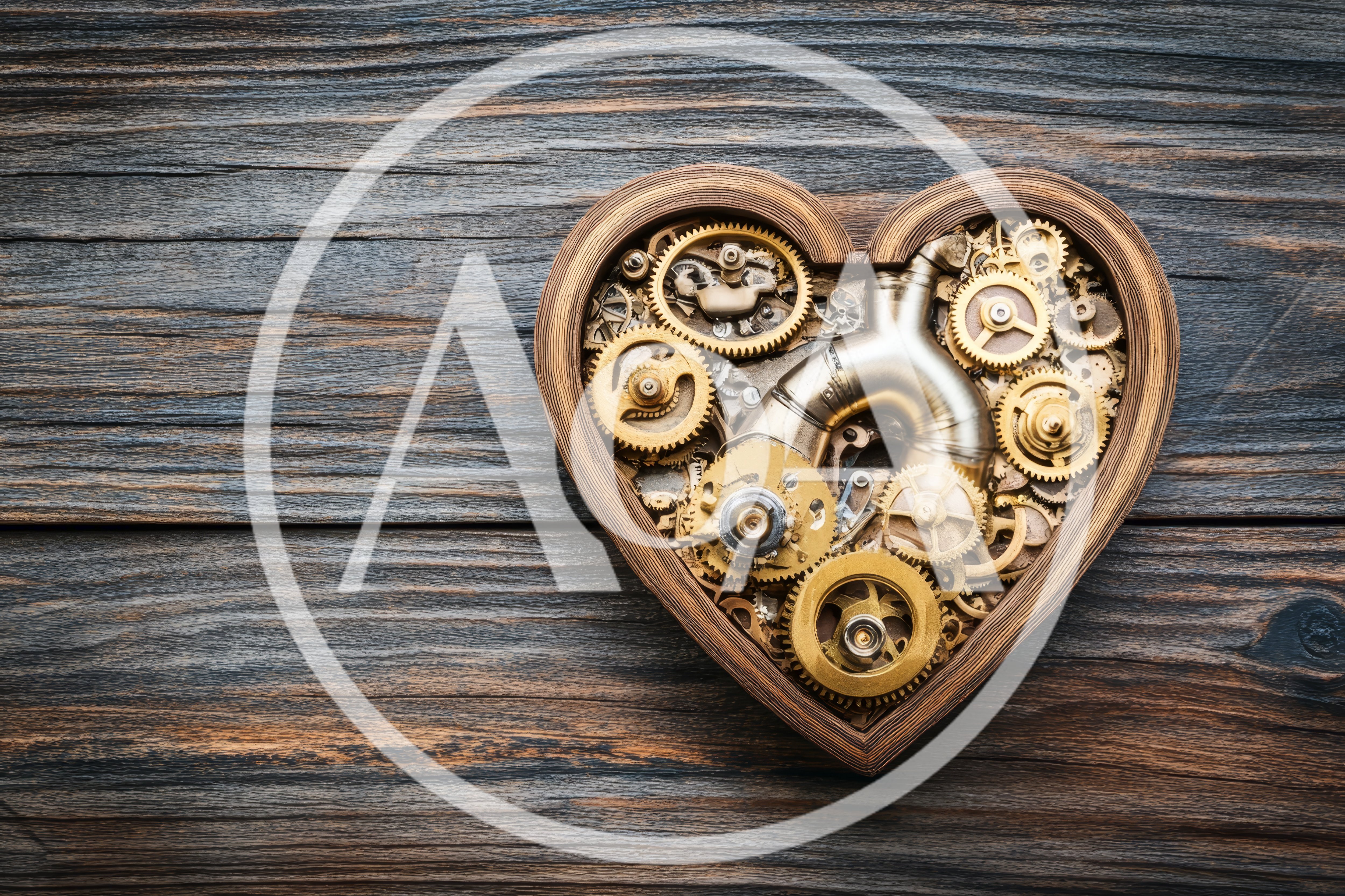Steampunk Heart Sculpture With Mechanical Gears