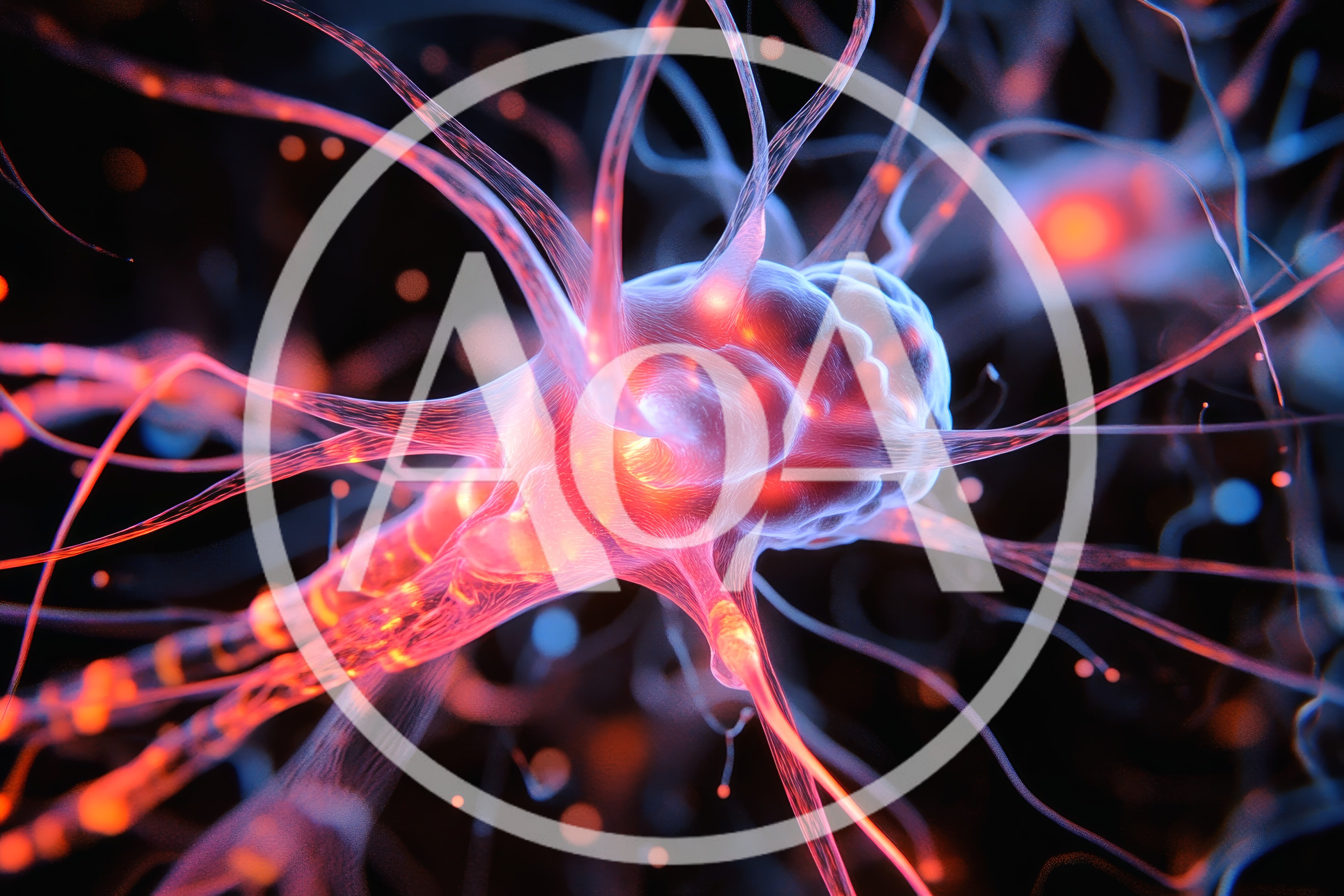 3D Render Of Glowing Biological Neurons In Neural Network