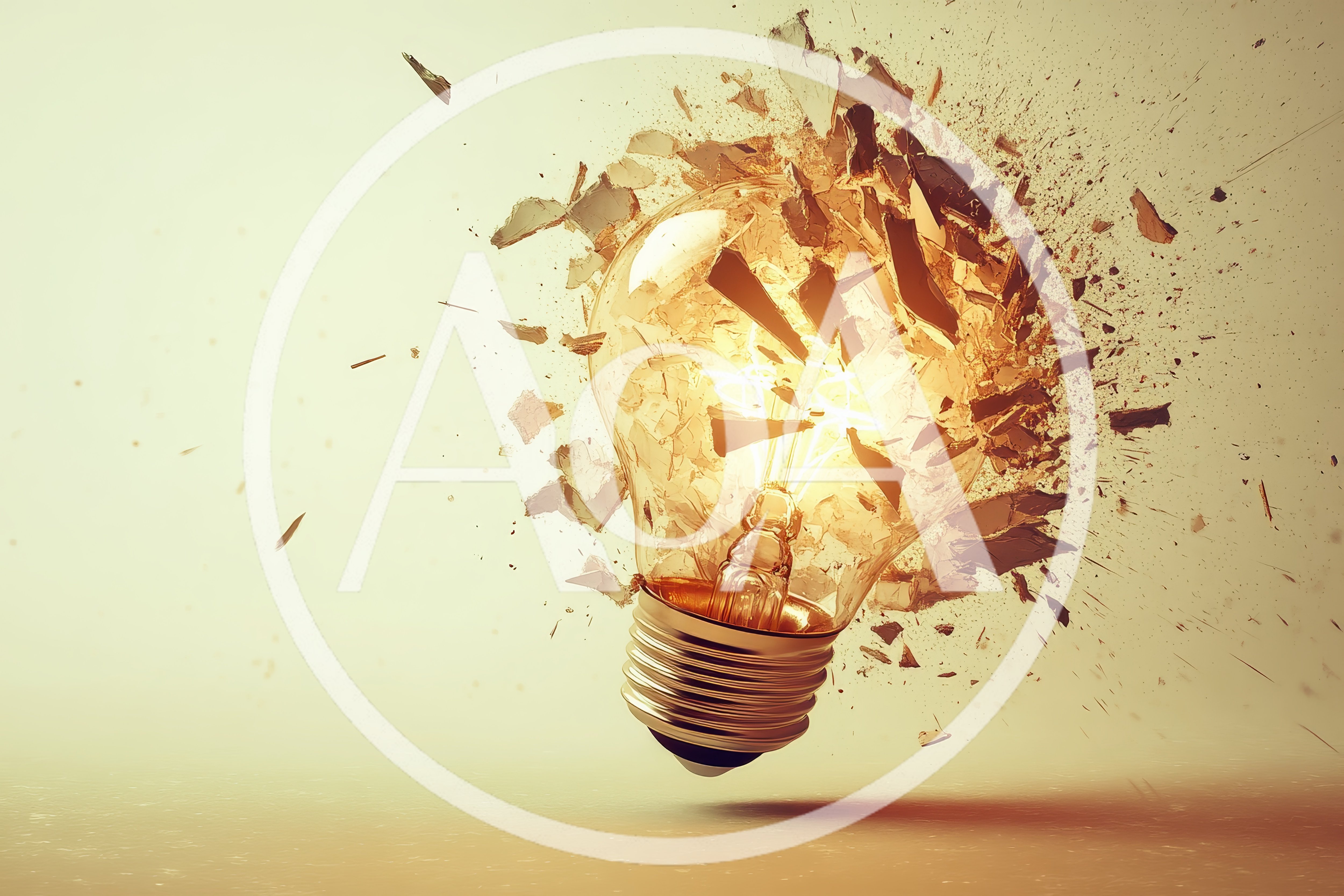 Exploding Light Bulb With Glowing Filament