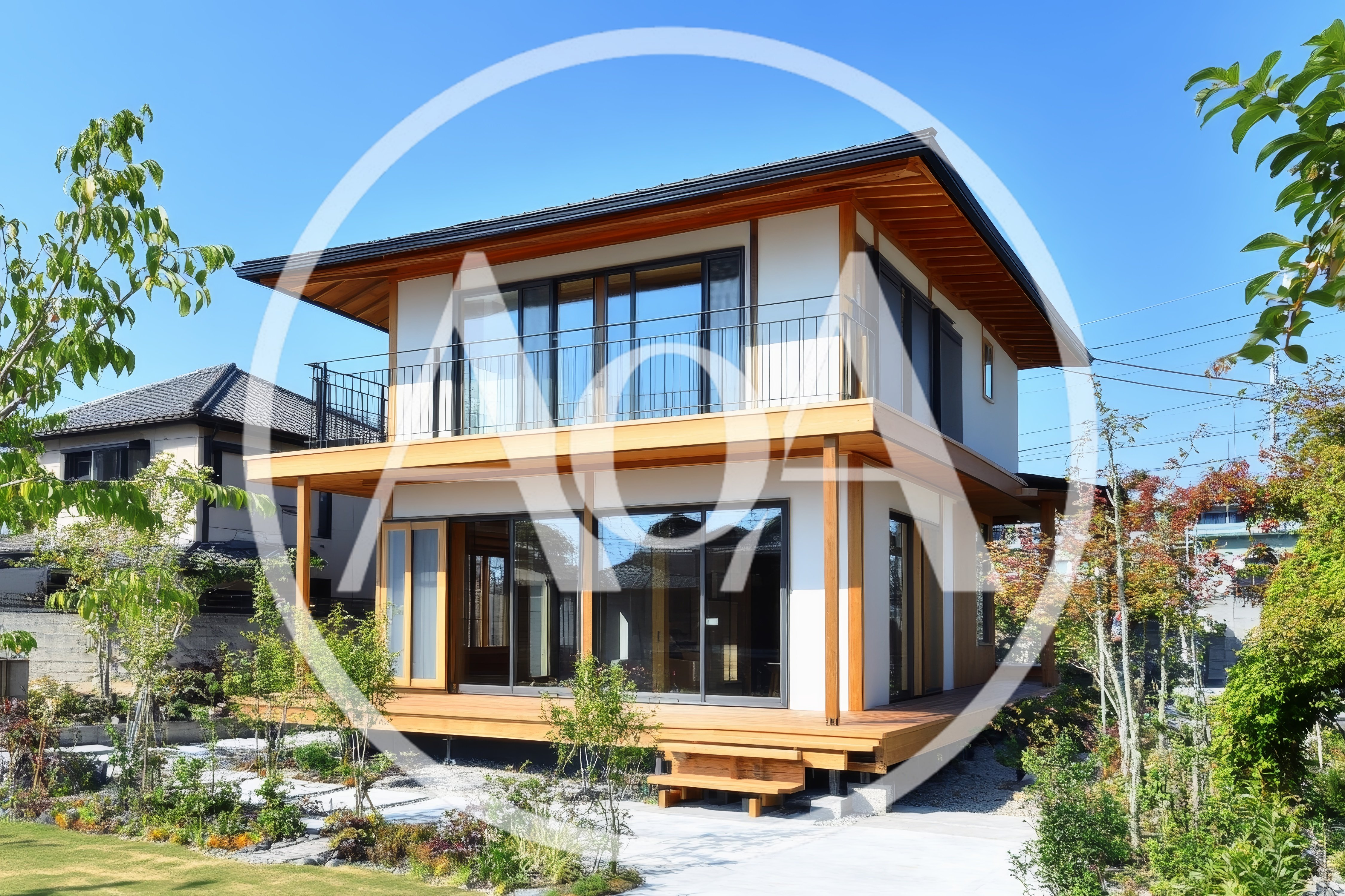 Modern Japanese Style Two Story House Exterior