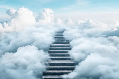 Stone Staircase Leading Into The Clouds