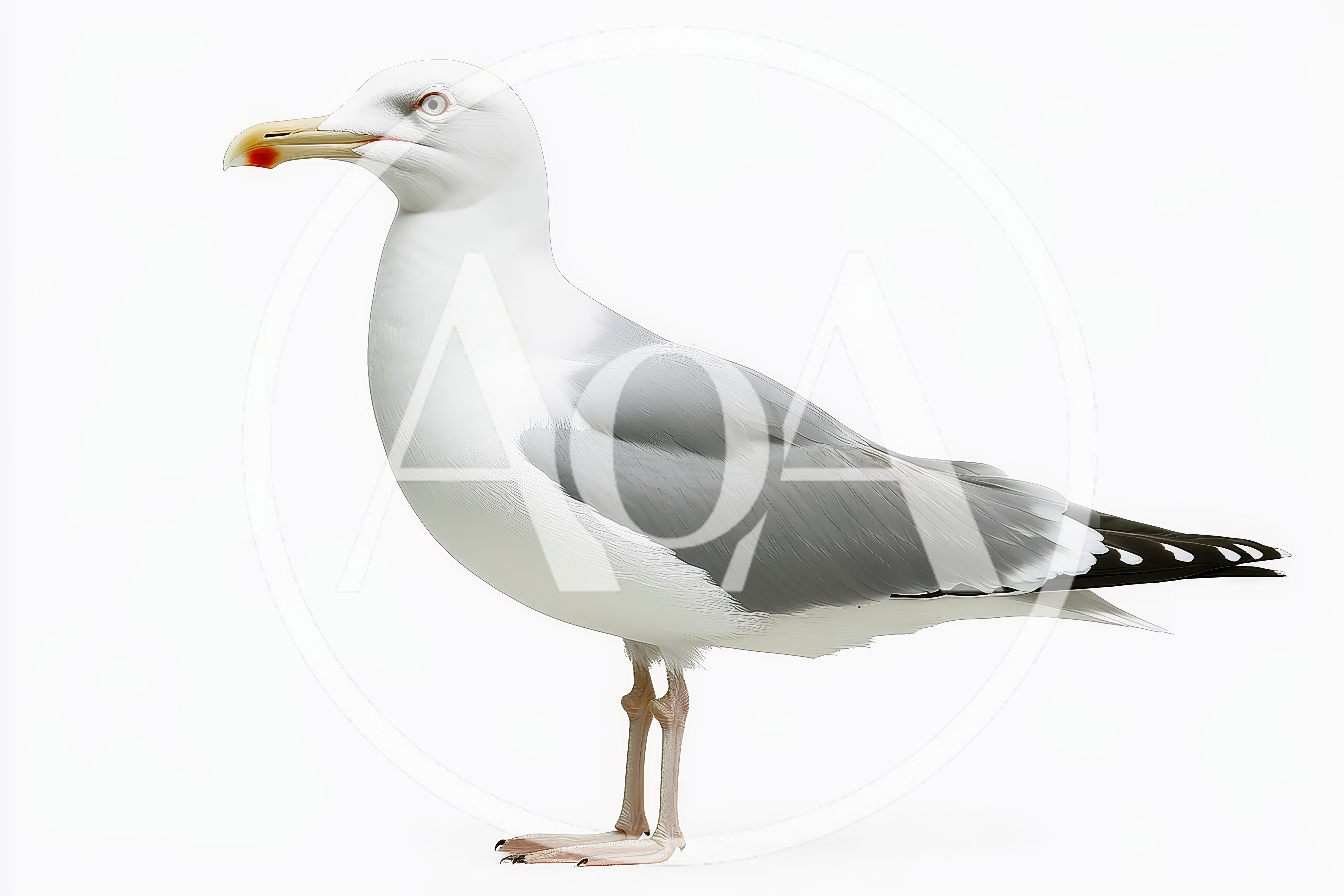 Full Body Profile Of A Herring Gull