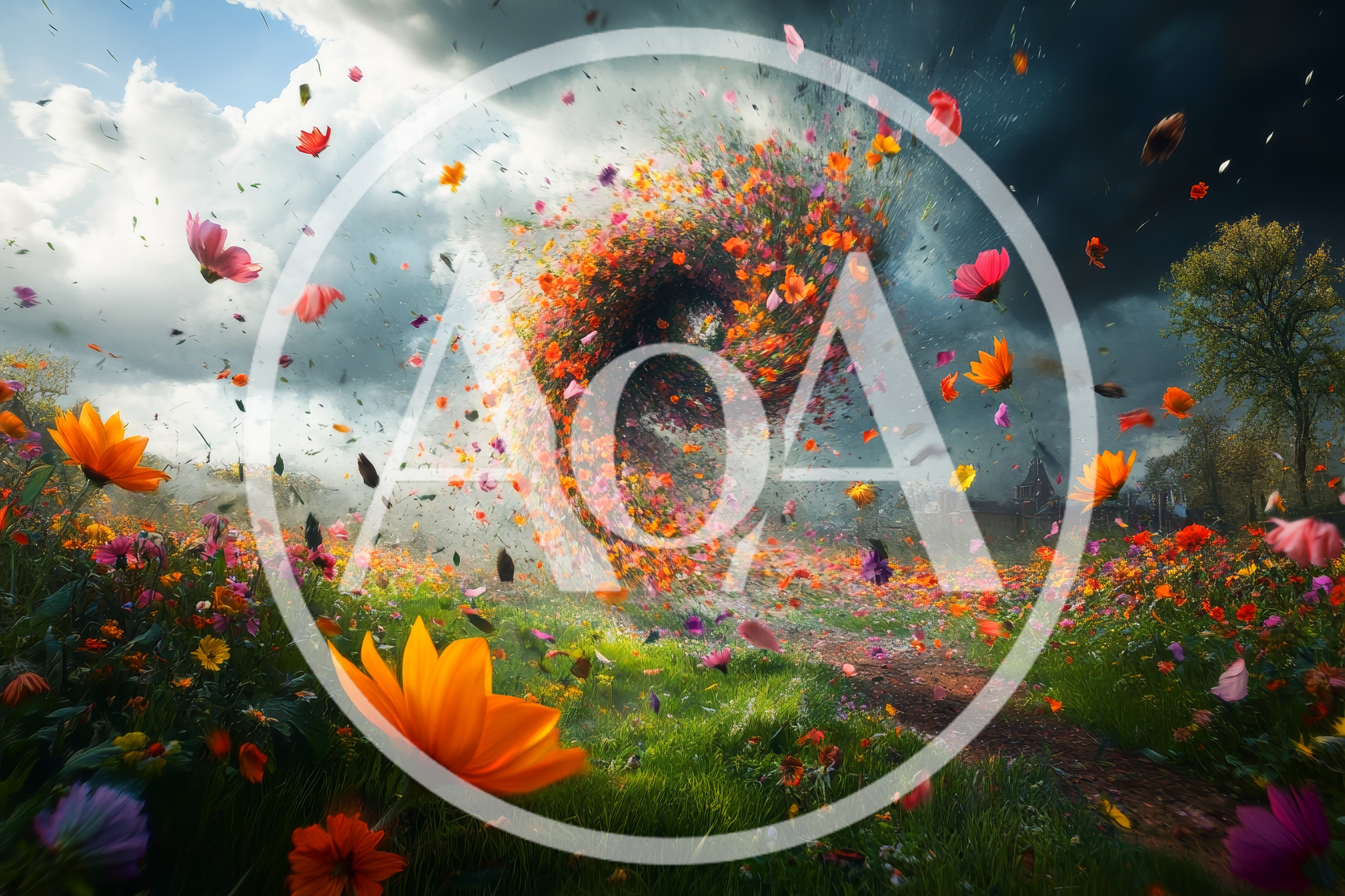 Surreal Tornado Of Colorful Wildflowers In A Meadow