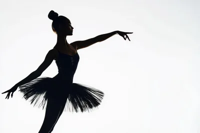 Silhouette Of A Ballerina Performing In A Studio
