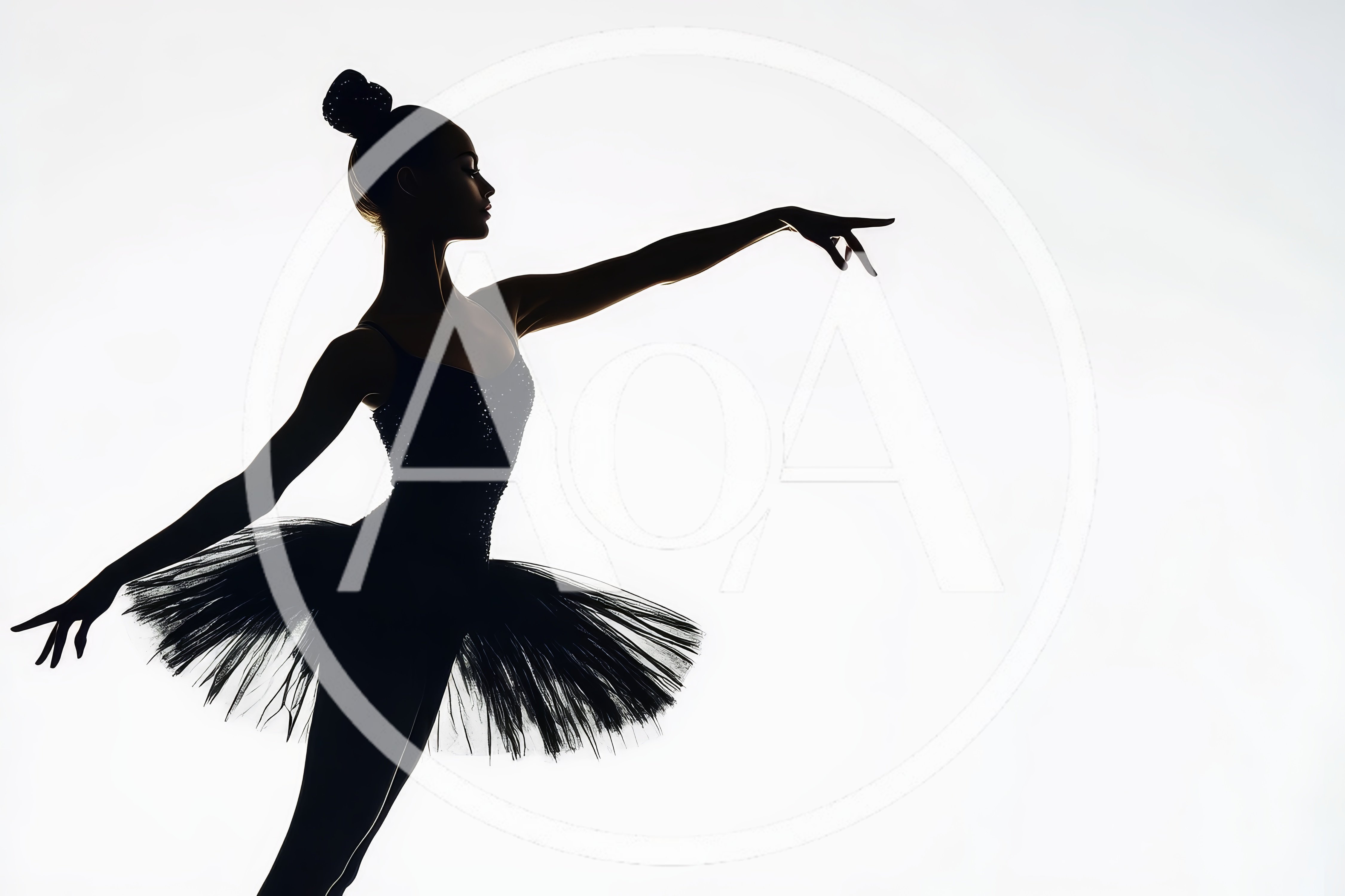 Silhouette Of A Ballerina Performing In A Studio