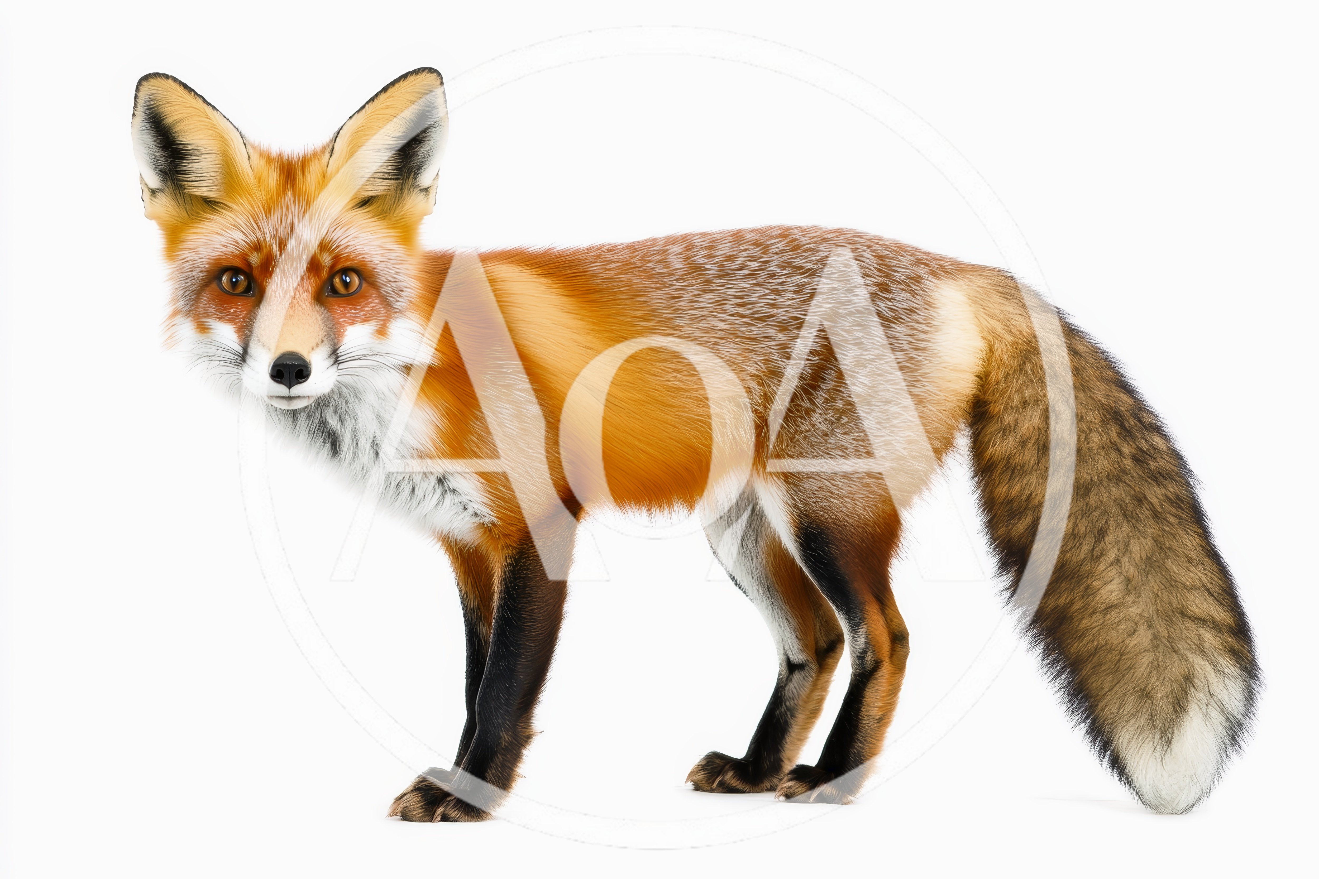 Full Body Portrait Of A Red Fox