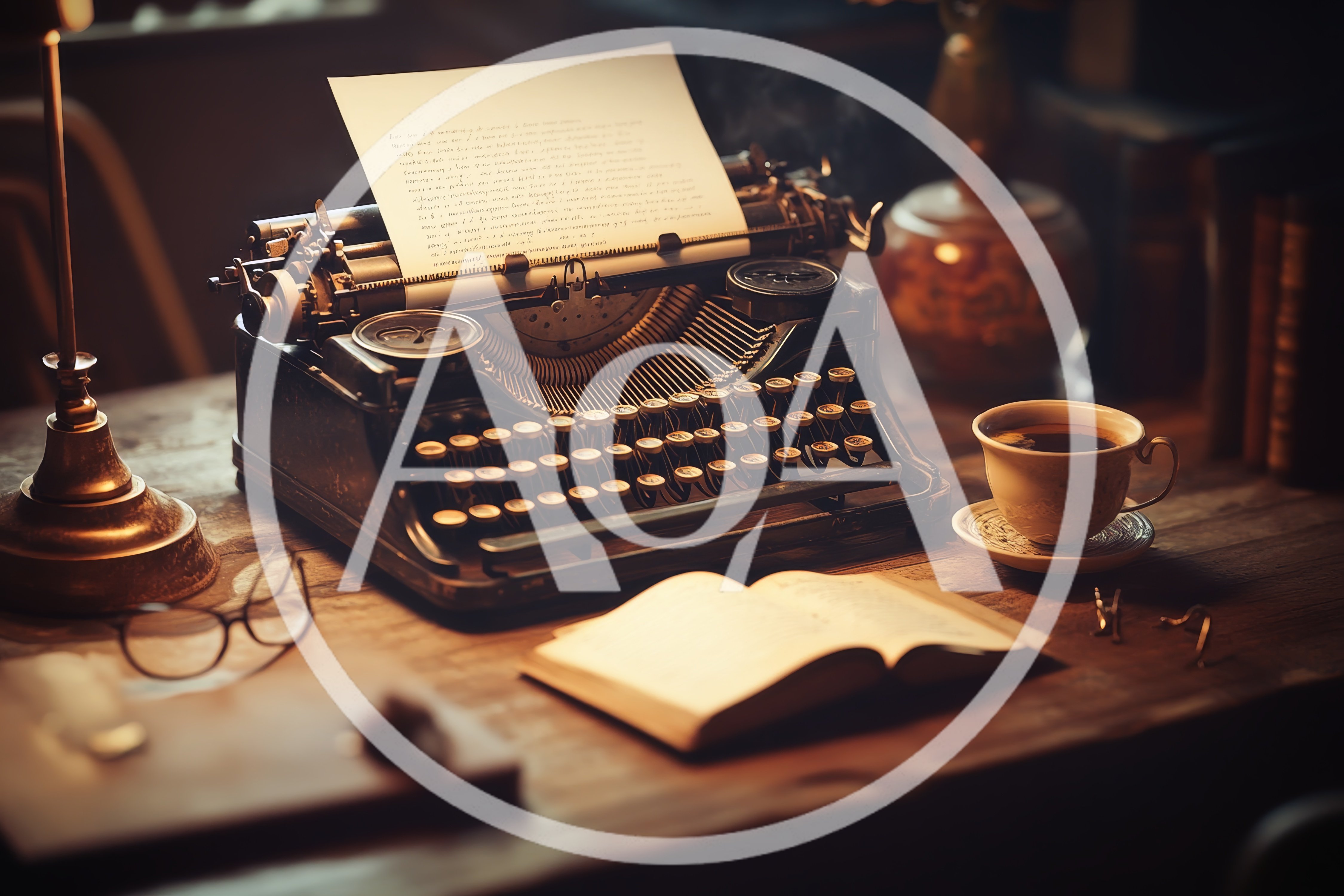 Vintage Typewriter With Paper On A Wooden Desk