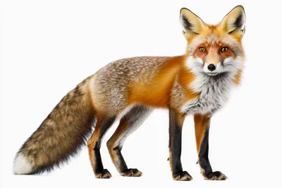 Full Body Portrait Of A Red Fox