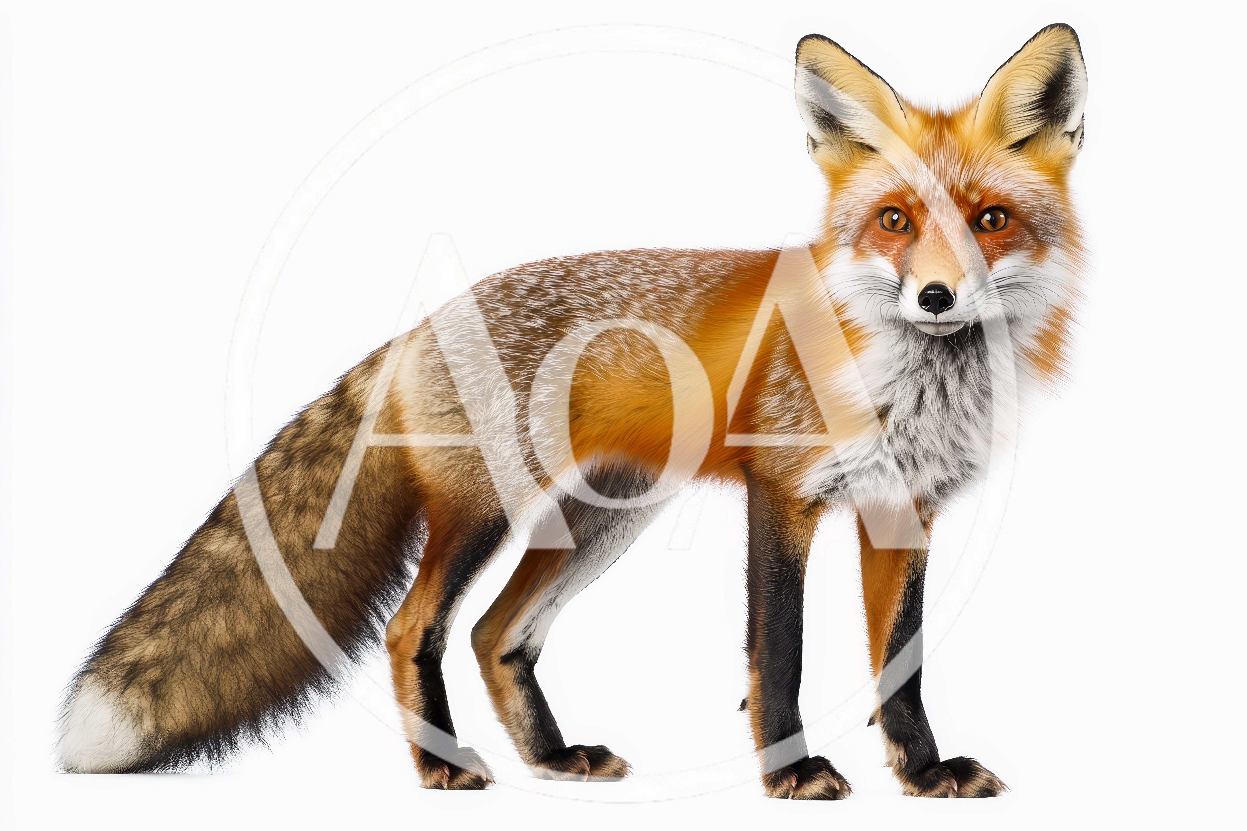 Full Body Portrait Of A Red Fox