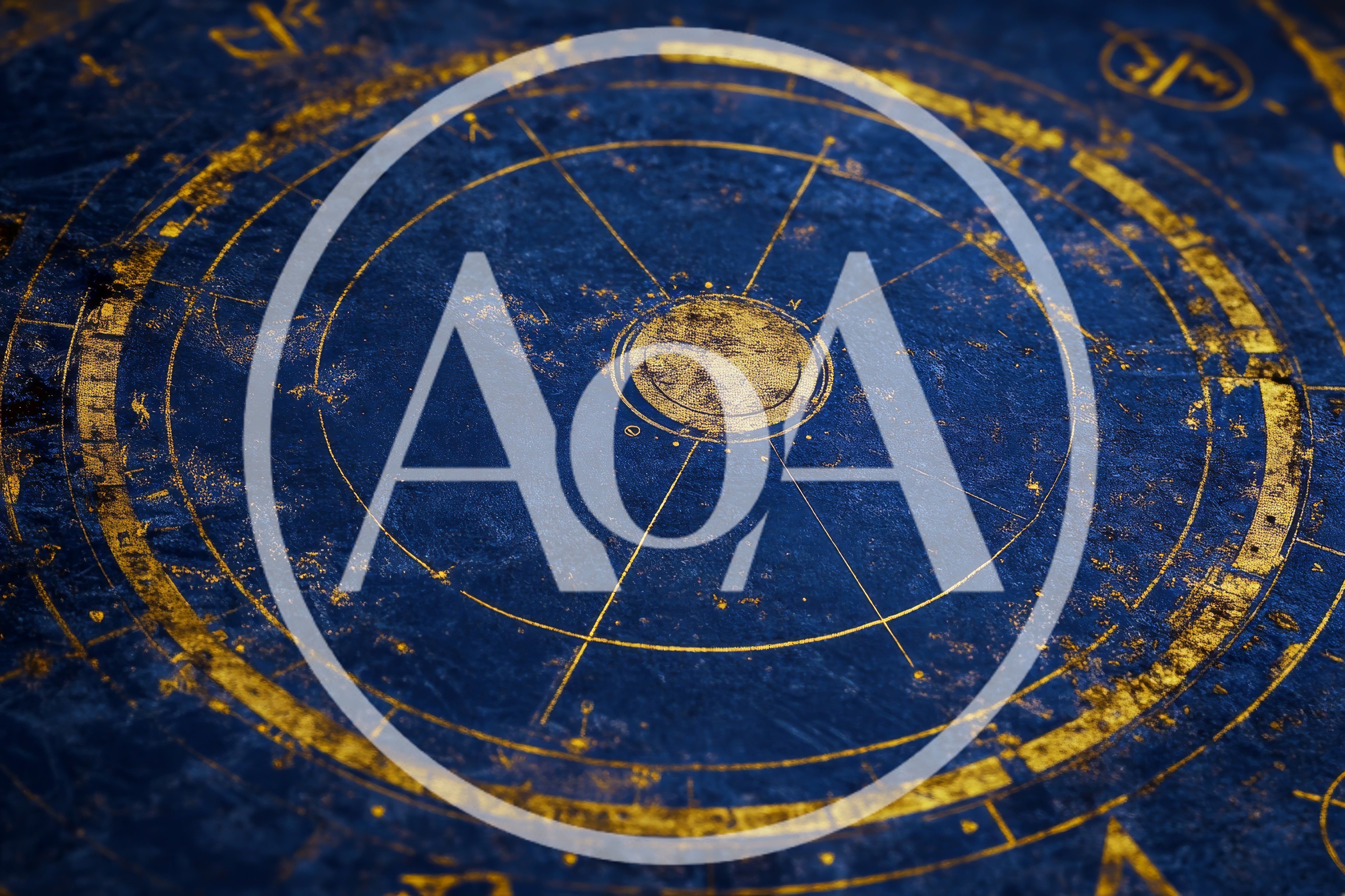 Ancient Celestial Map With Golden Astrological Markings