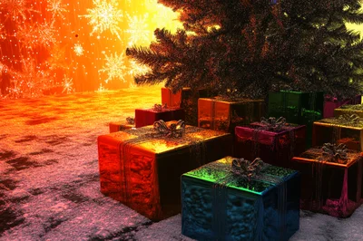 Christmas Gifts Under A Decorated Tree