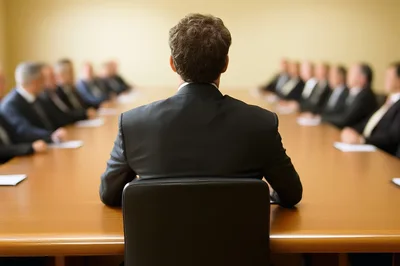 Business Executive Leading A Formal Boardroom Meeting