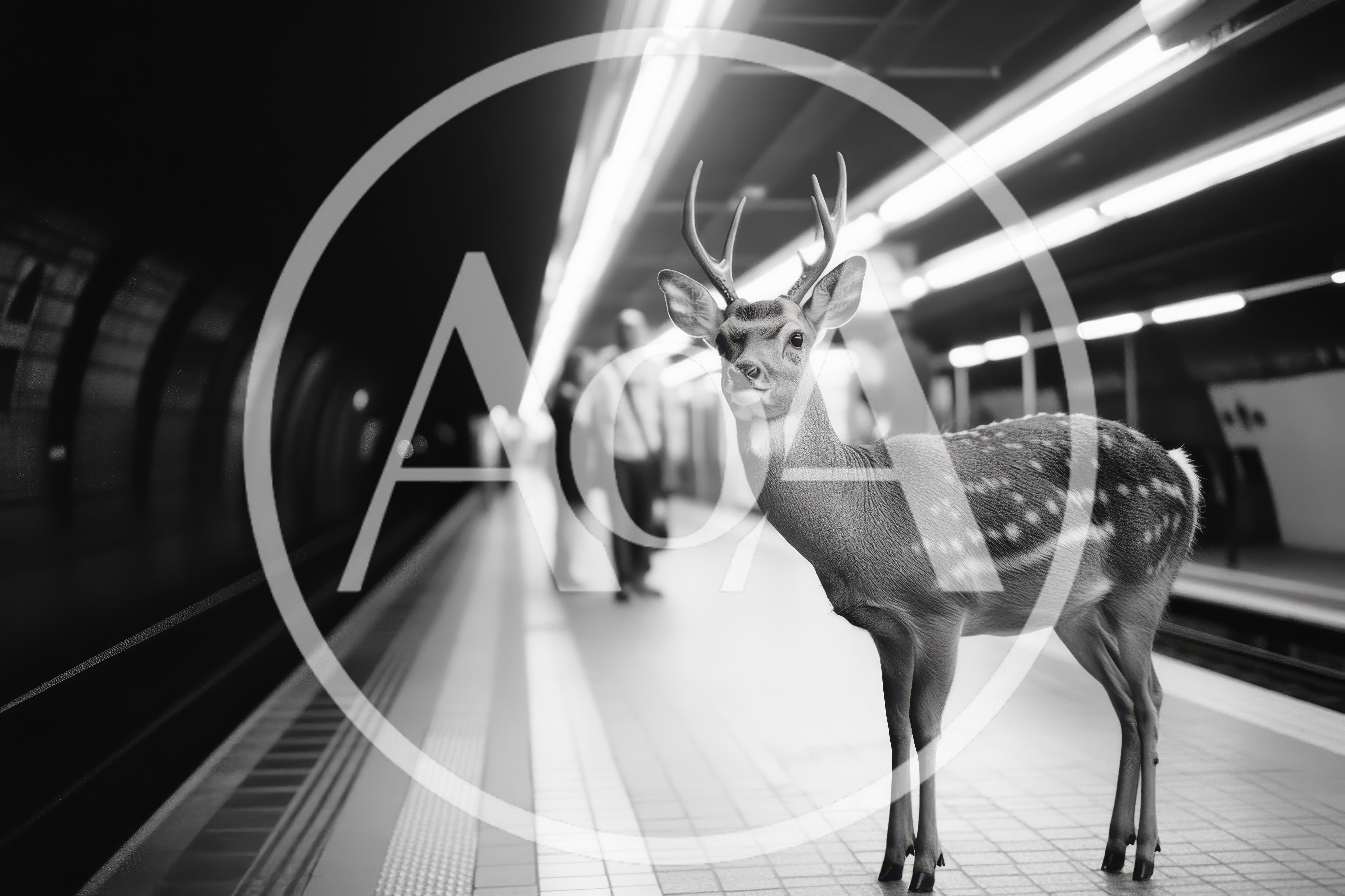 Spotted Deer Standing On A Subway Platform
