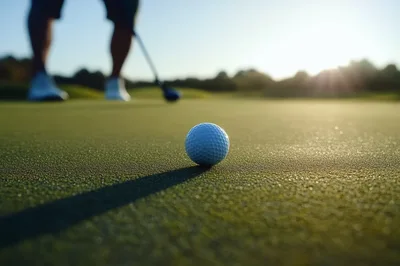 Golf Ball Resting On A Putting Green