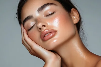 Close Up Portrait Of A Woman With Glowing Skin