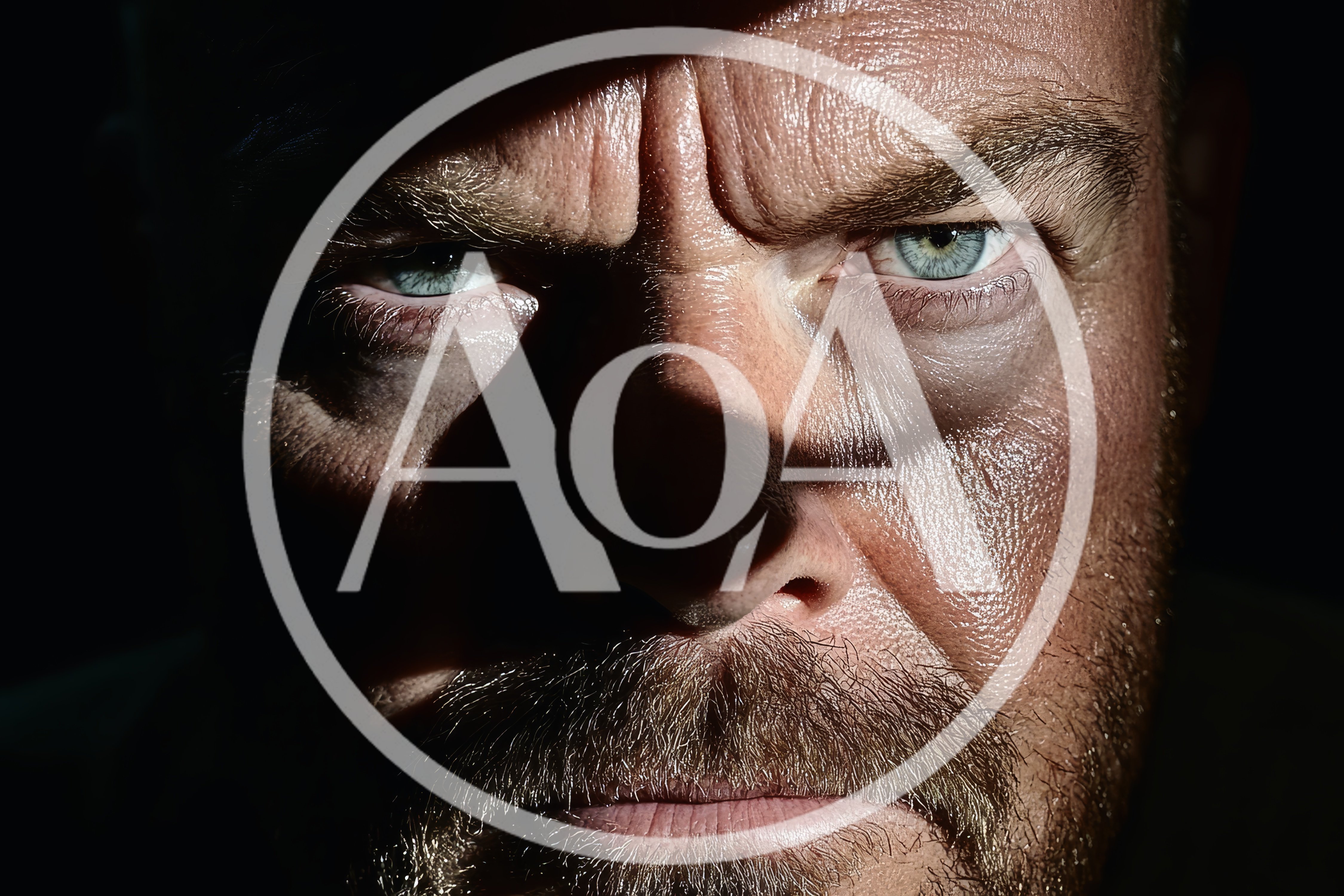 Close Up Portrait Of An Intense Man