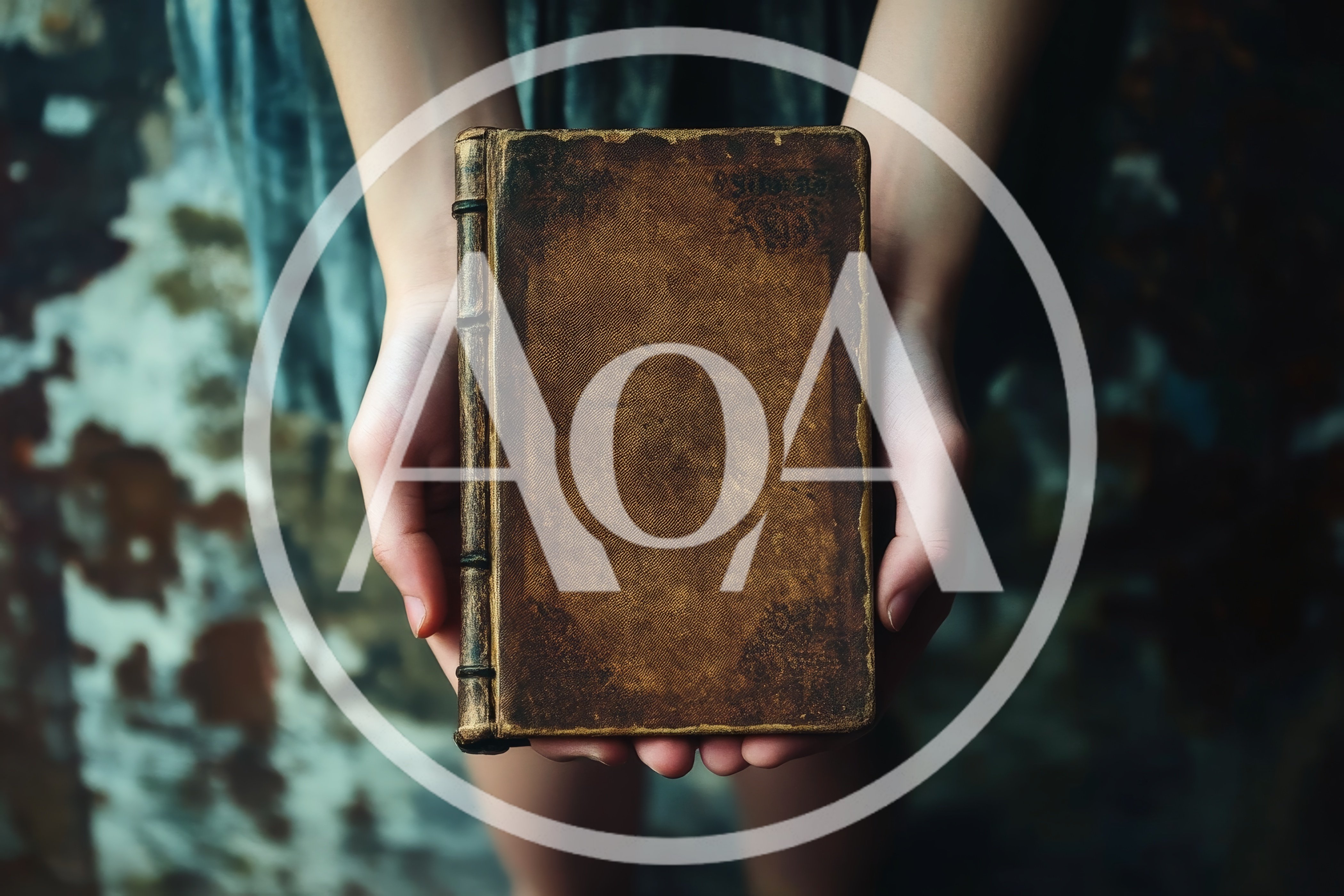 Person Holding An Antique Leather Bound Book
