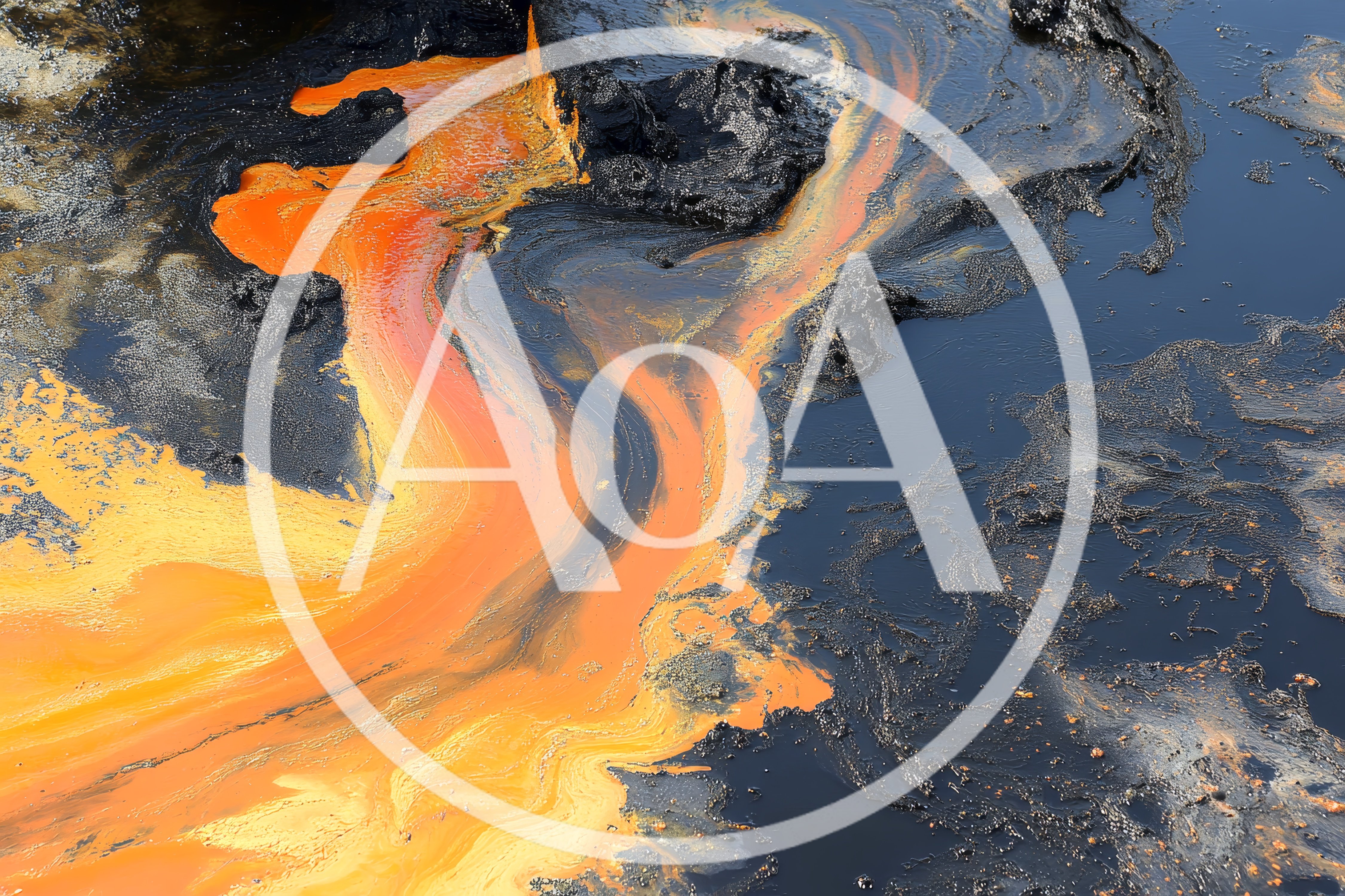 Toxic Chemical Waste Spill In Industrial Landscape