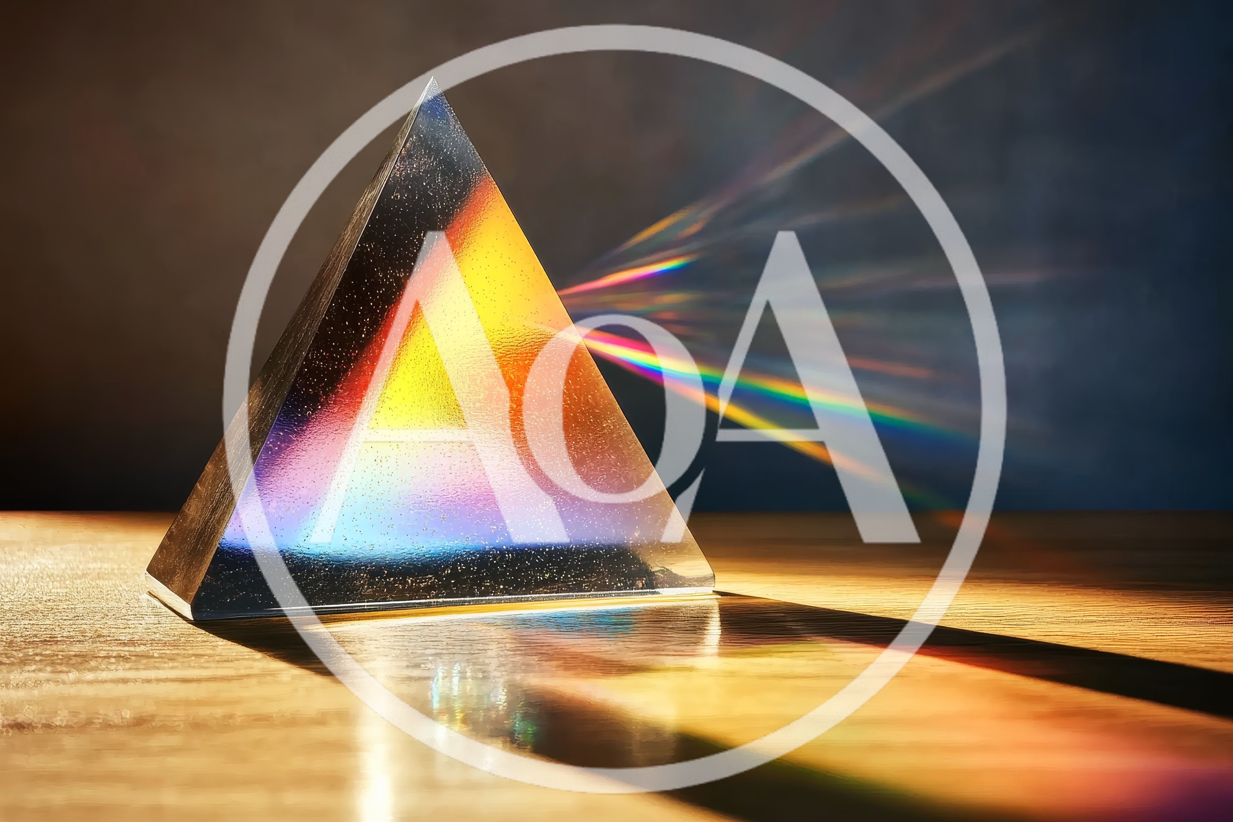 Glass Triangular Prism Refracting Light Into Rainbow Spectrum