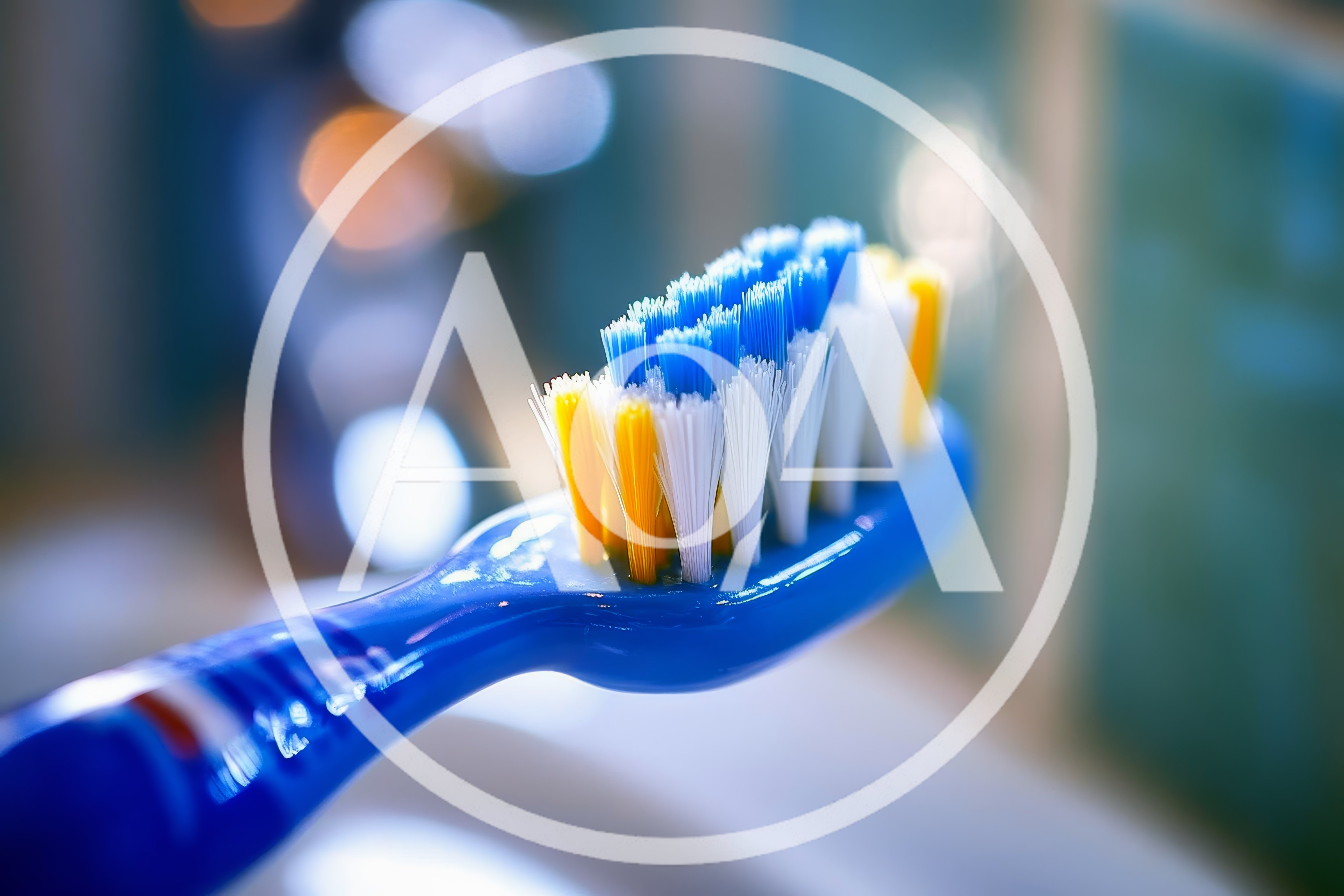 Close Up Of A Blue Toothbrush Head