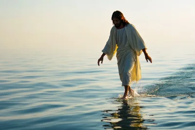 Jesus Christ Walking On The Surface Of The Water